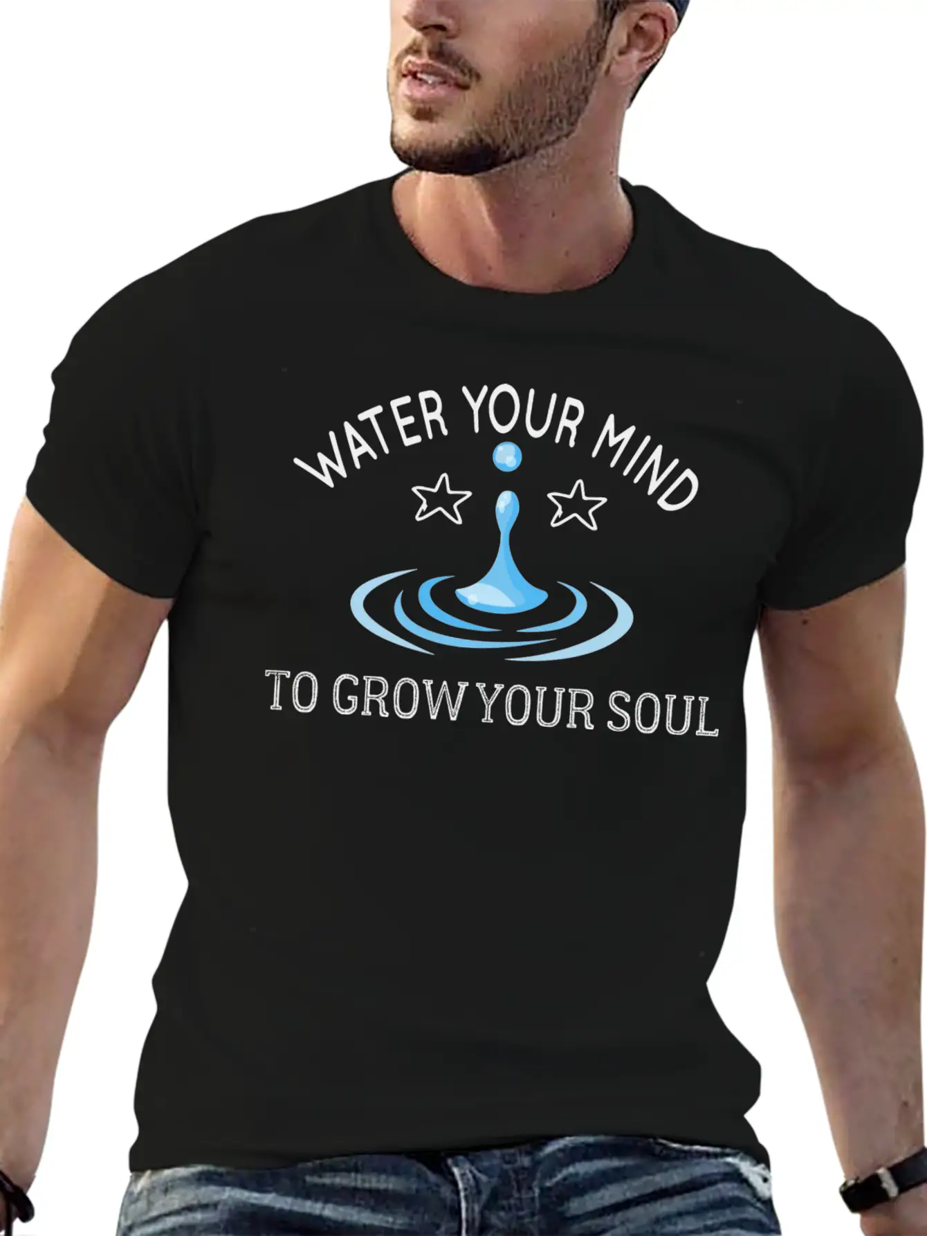 Water Your Mind To Grow Your Soul Basic Graphic T-Shirt – Daily Comfort In Soft Cotton