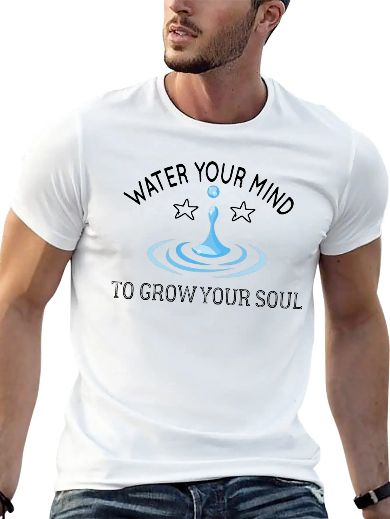 Water Your Mind To Grow Your Soul Basic Graphic T-Shirt – Daily Comfort In Soft Cotton