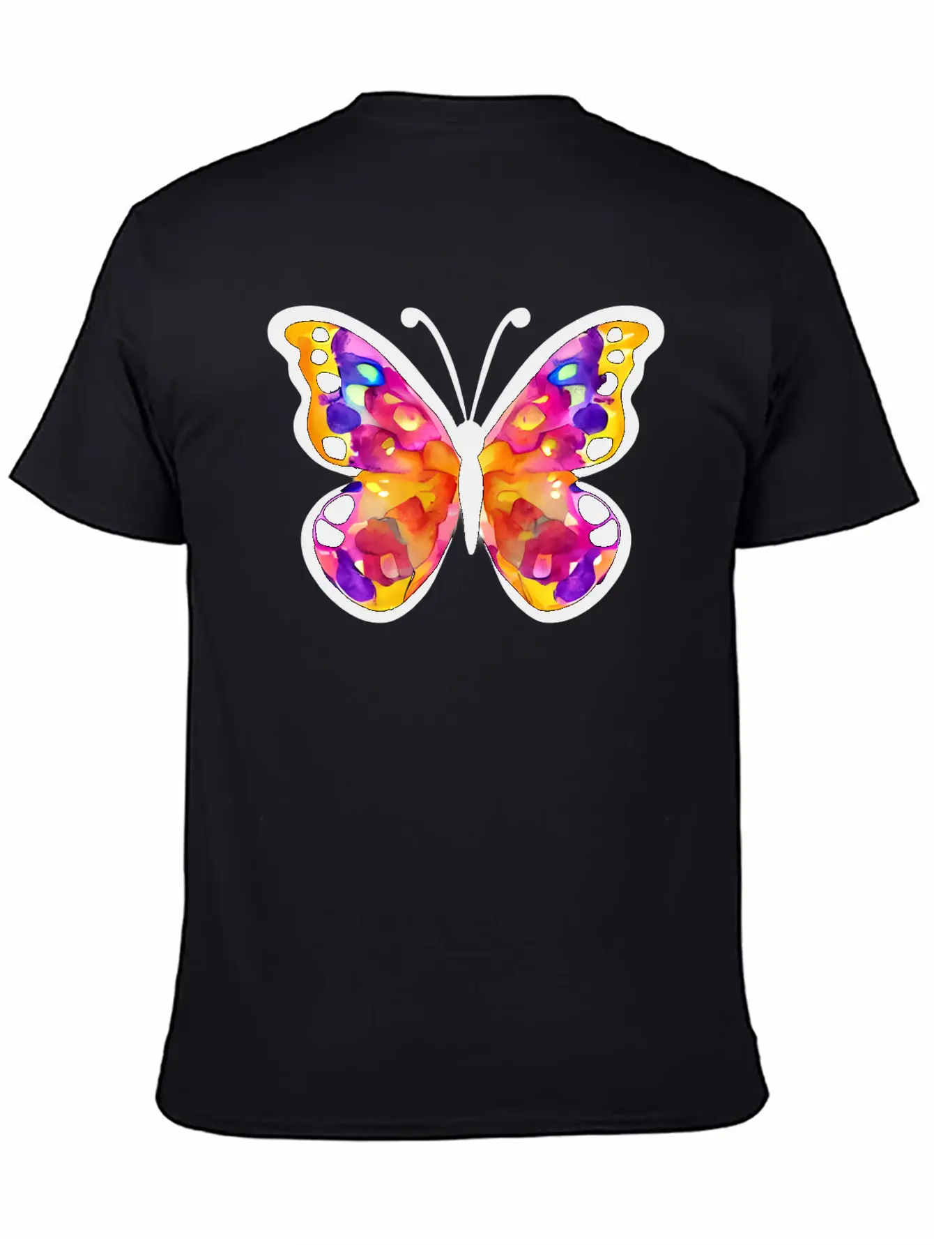 Watercolor Butterfly Basic Graphic T-Shirt – Daily Comfort In Soft Cotton