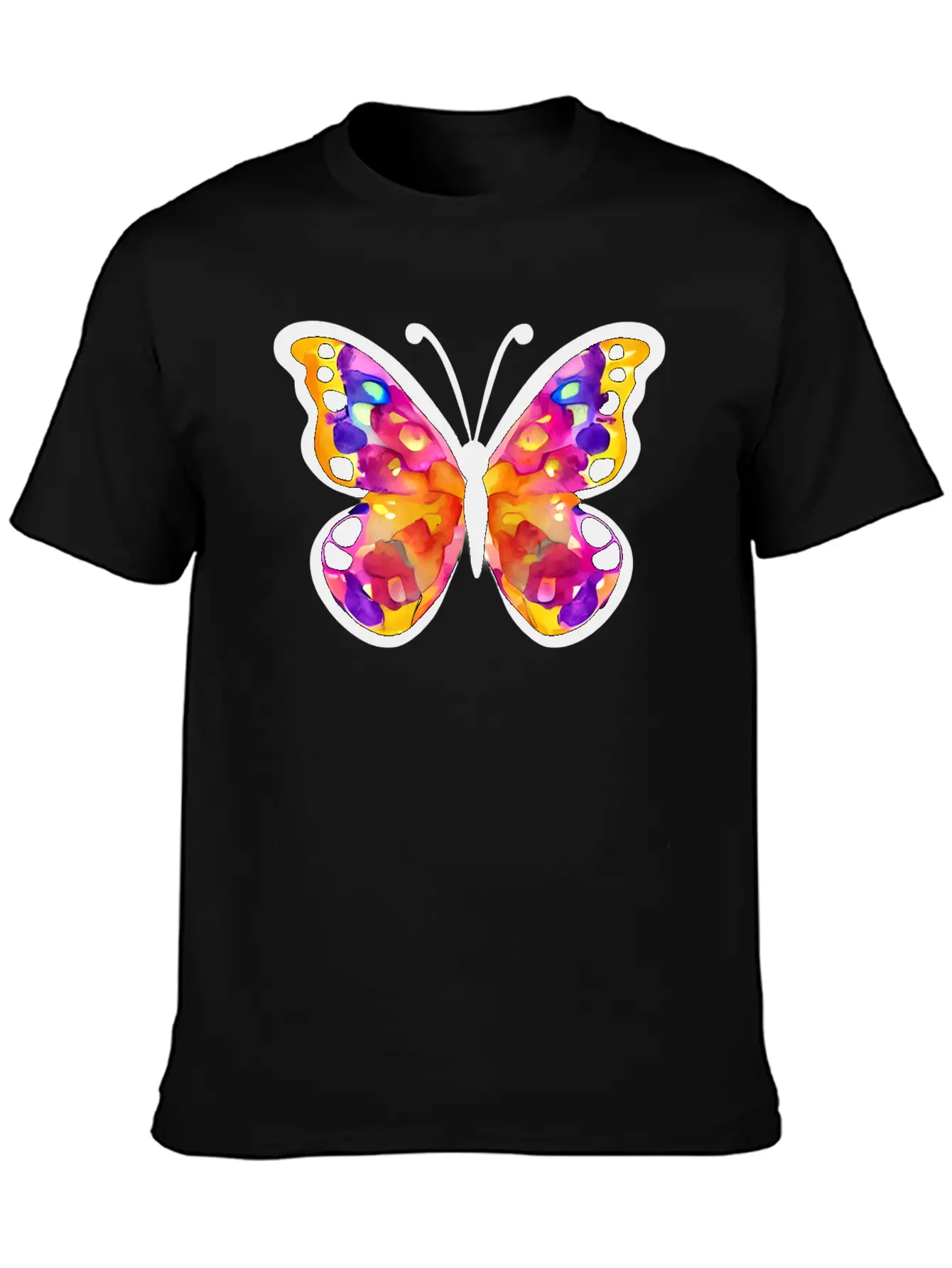 Watercolor Butterfly Basic Graphic T-Shirt – Daily Comfort In Soft Cotton