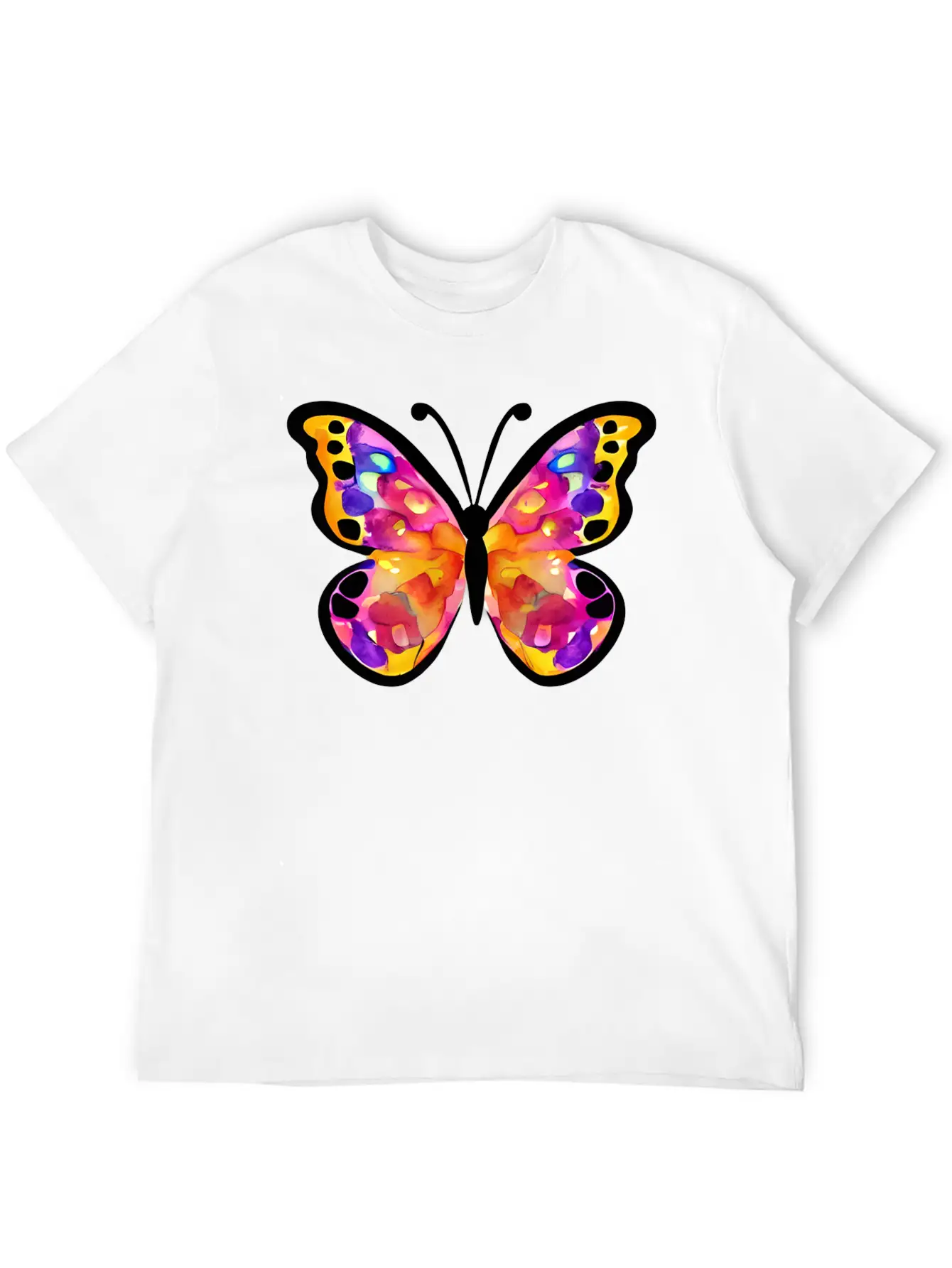 Watercolor Butterfly Basic Graphic T-Shirt – Daily Comfort In Soft Cotton