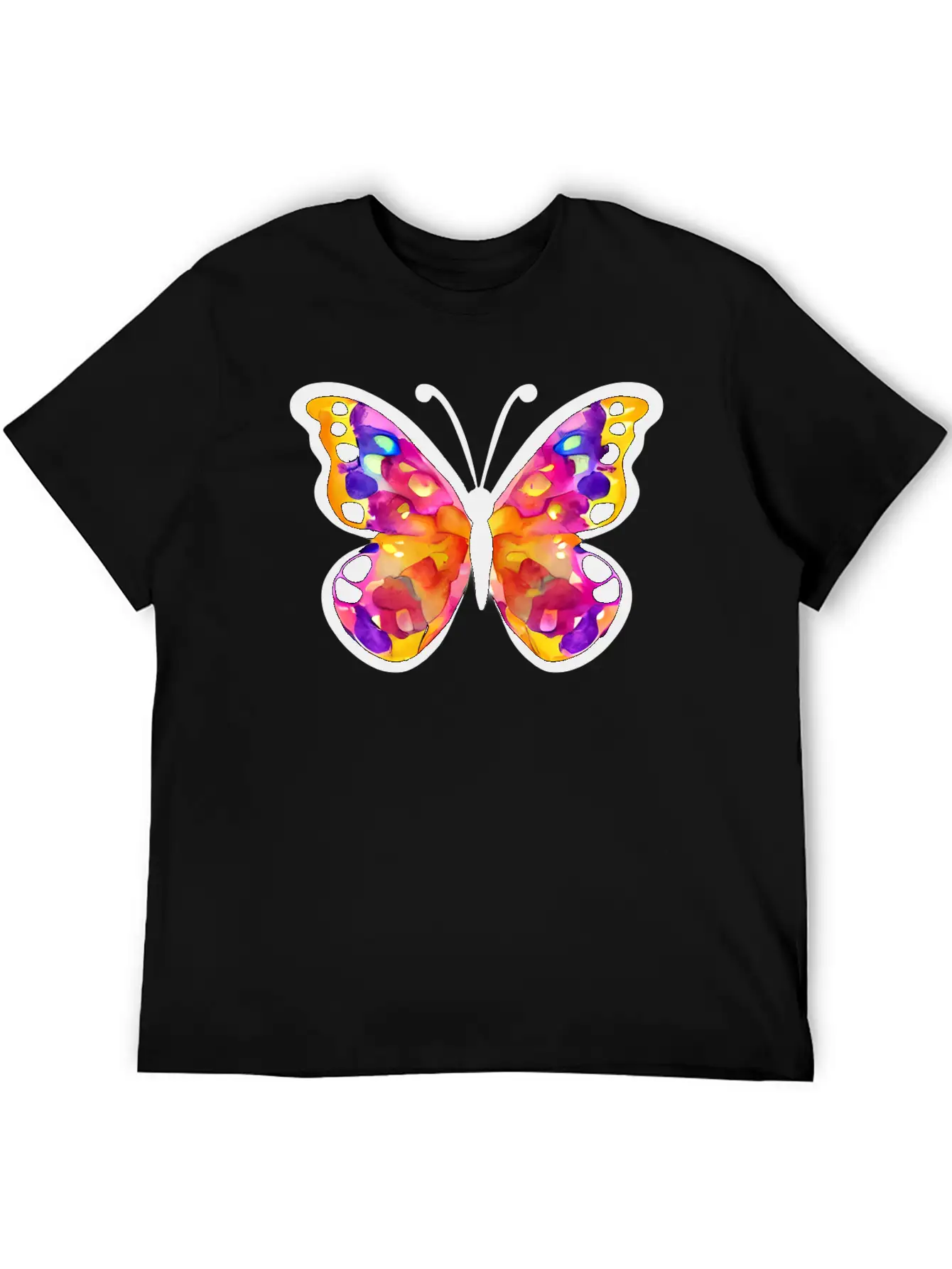Watercolor Butterfly Basic Graphic T-Shirt – Daily Comfort In Soft Cotton
