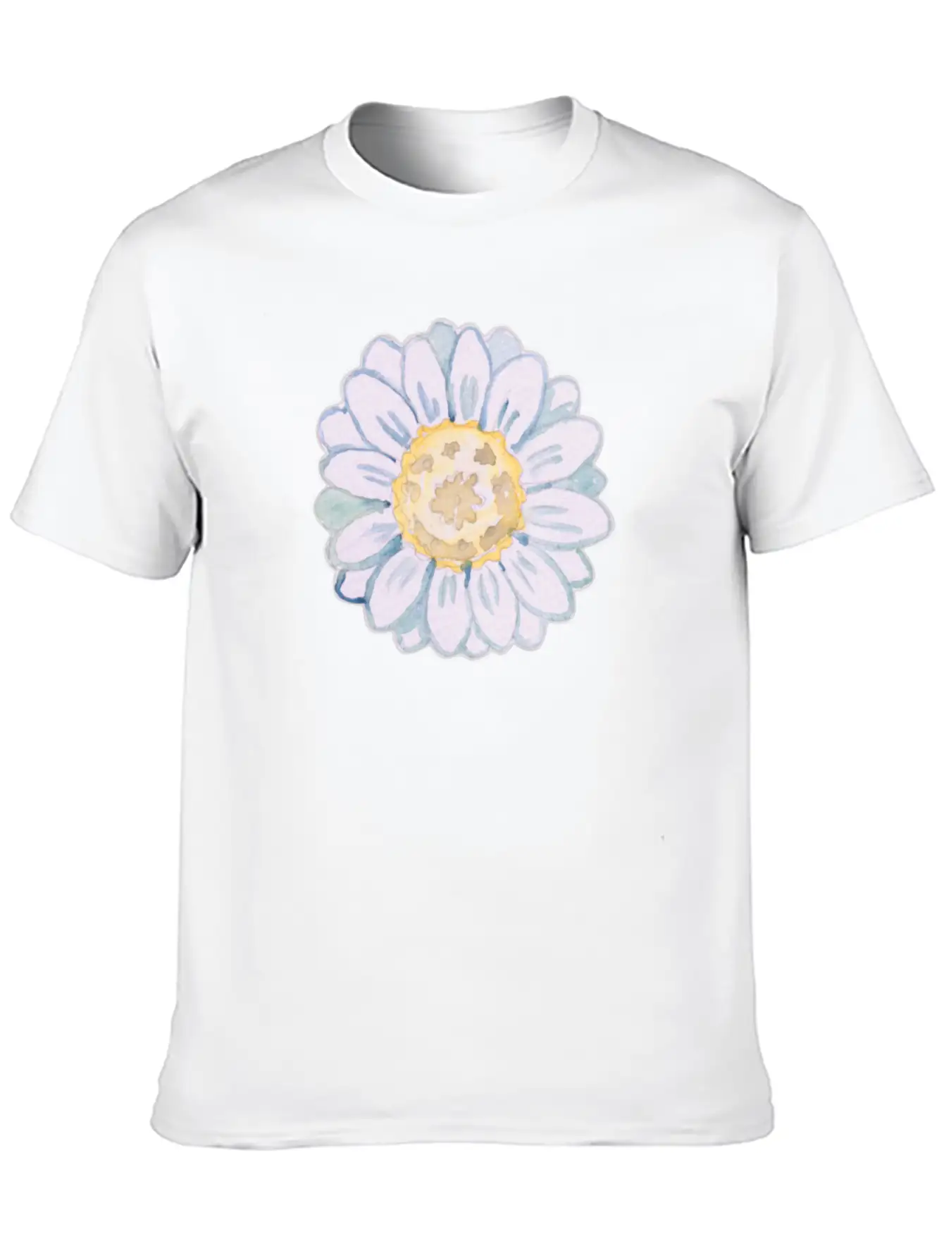 Watercolor Daisy Modern Fit Casual T-Shirt – Clean And Versatile Design