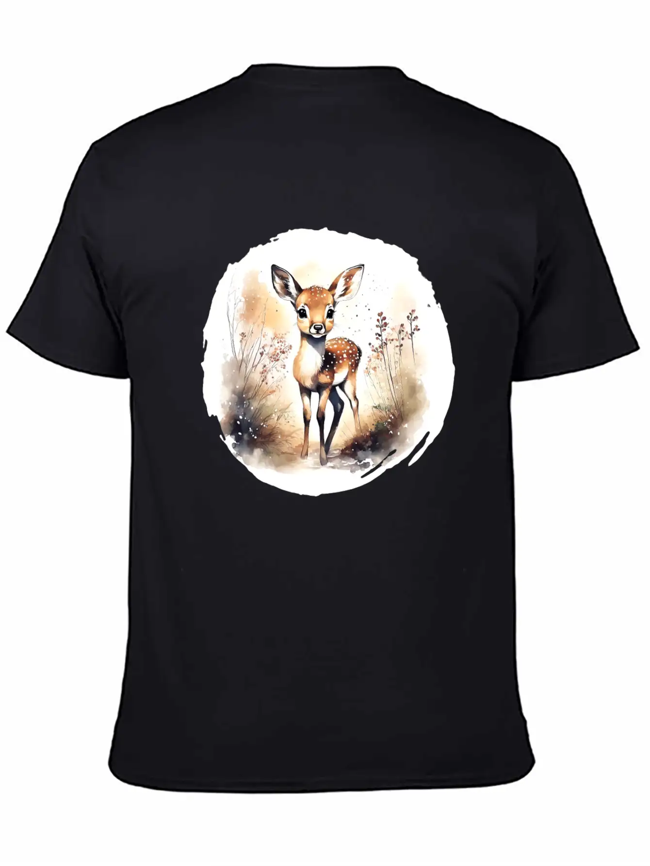 Watercolor Fawn Modern Fit Casual T-Shirt ��� Clean And Versatile Design