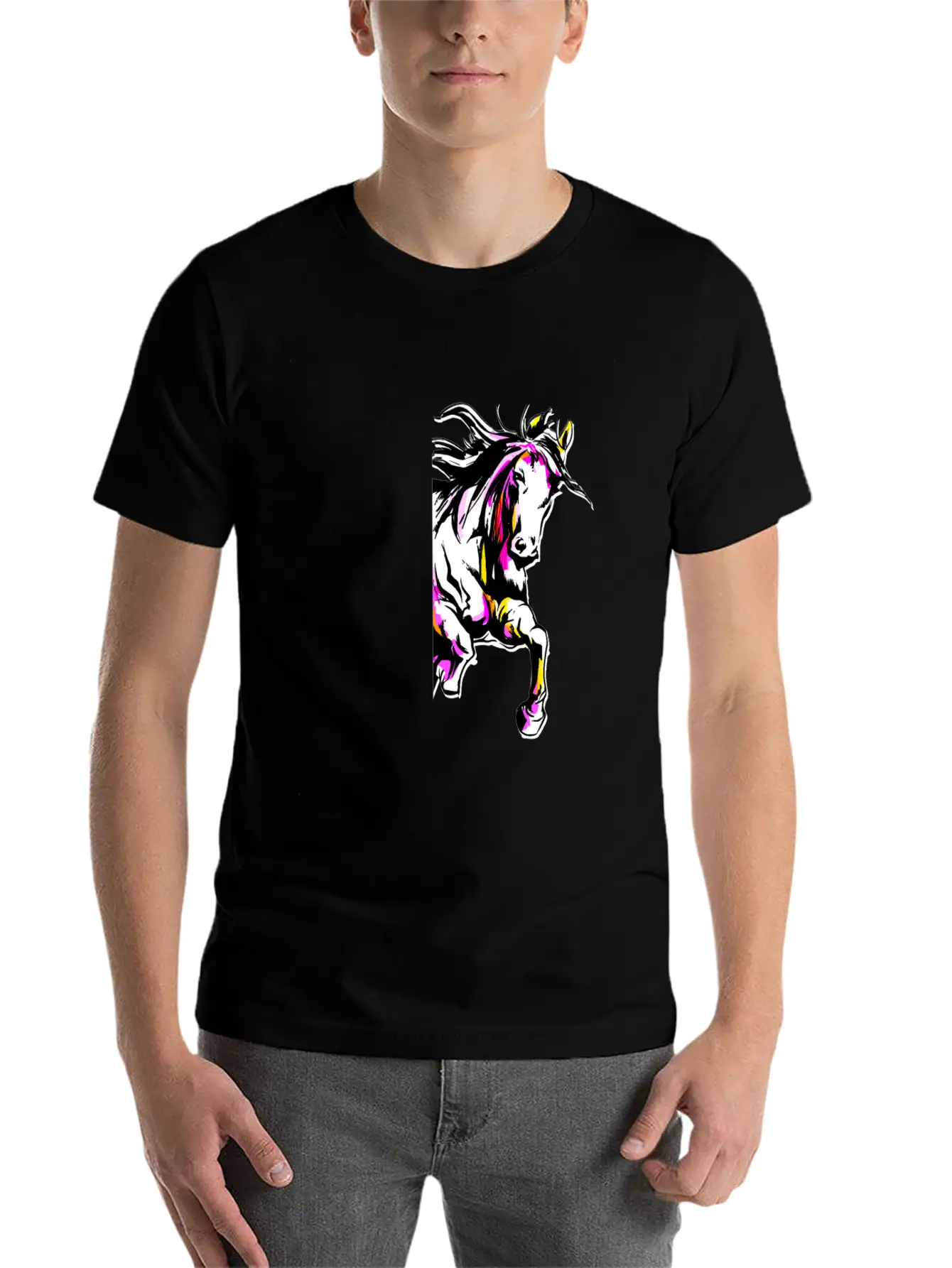 Watercolor Horse Relaxed Everyday Tee – Lightweight And Durable Cotton