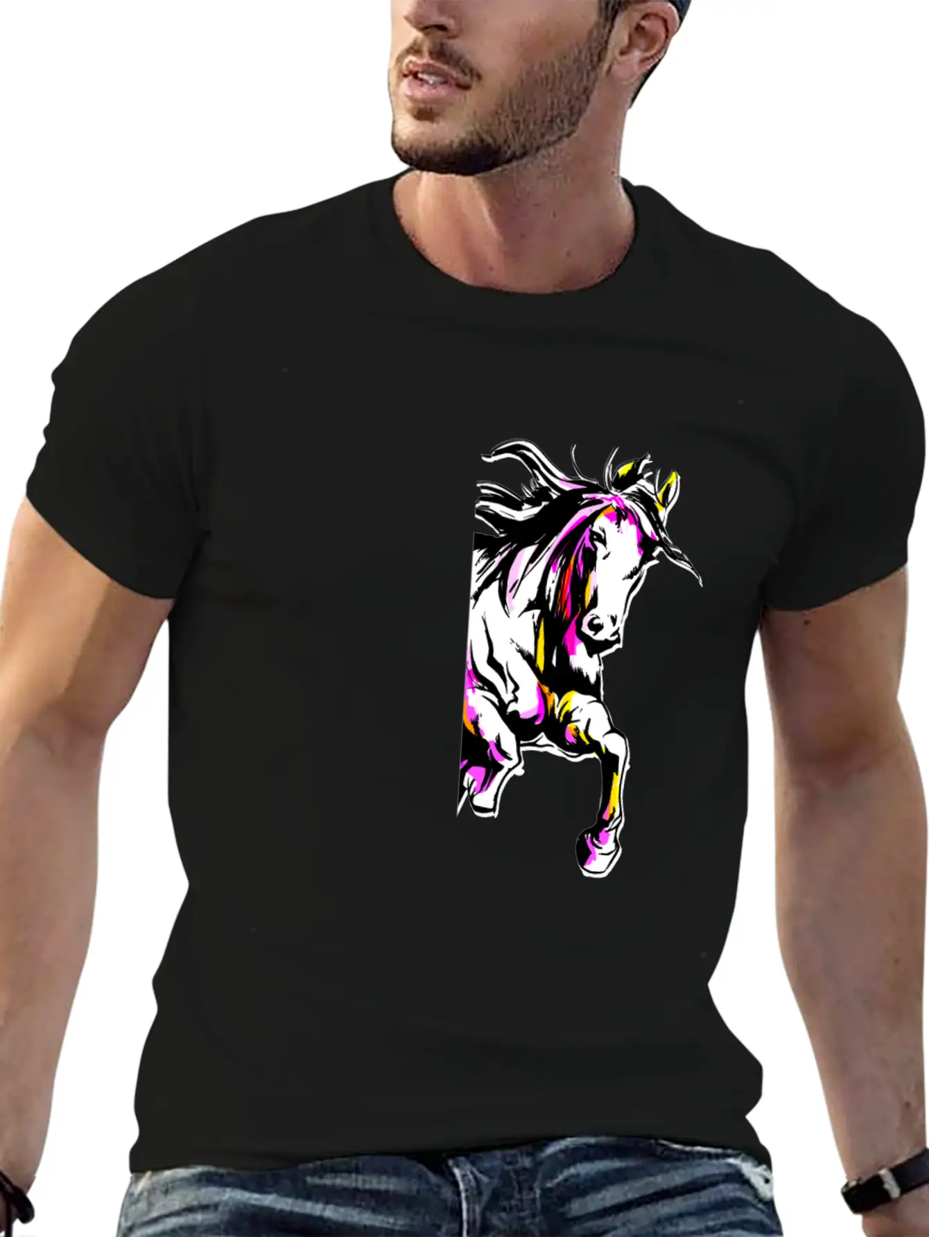 Watercolor Horse Relaxed Everyday Tee – Lightweight And Durable Cotton