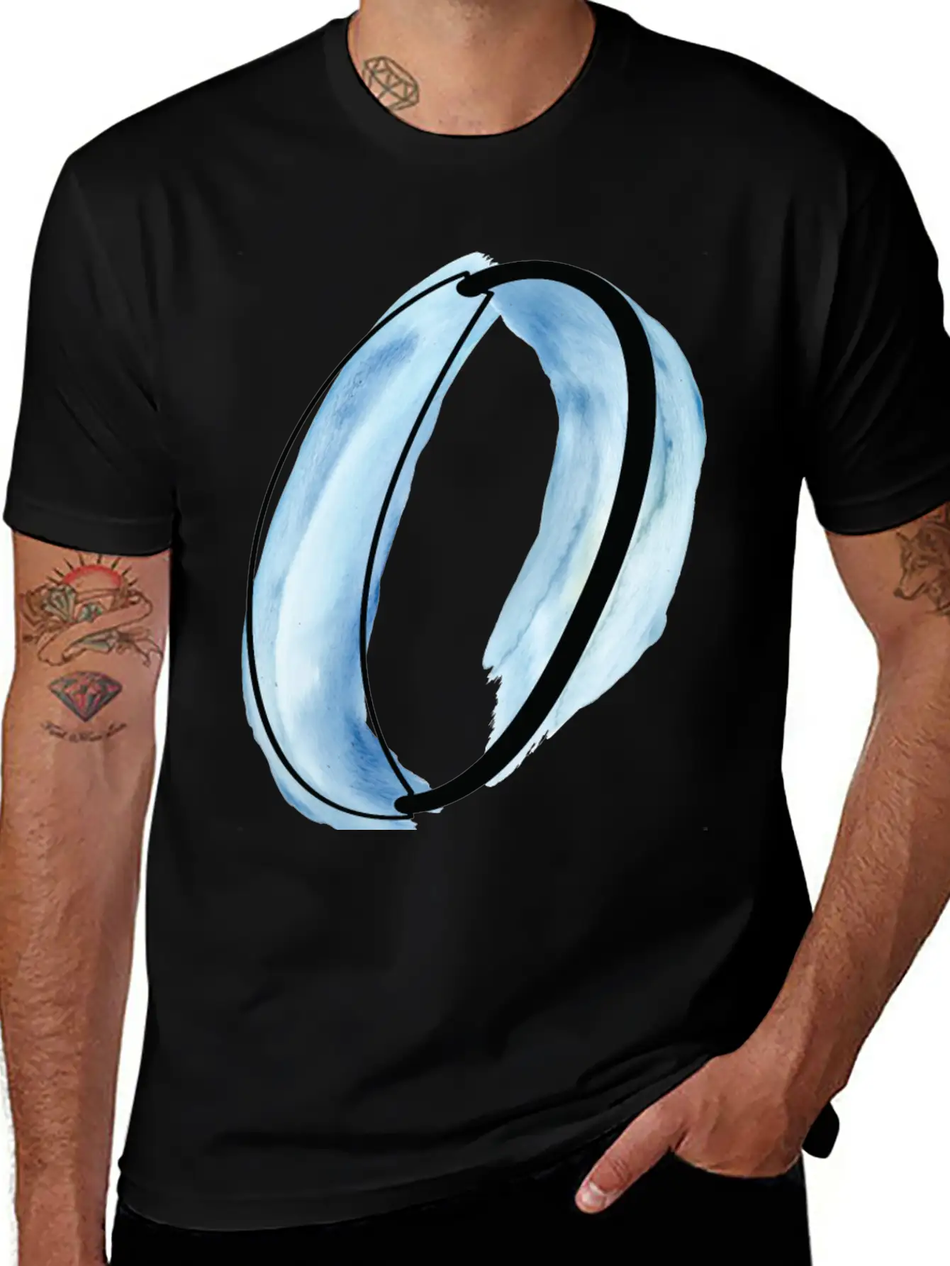 Watercolor O Unisex Casual T-Shirt – Clean Design For Daily Comfort