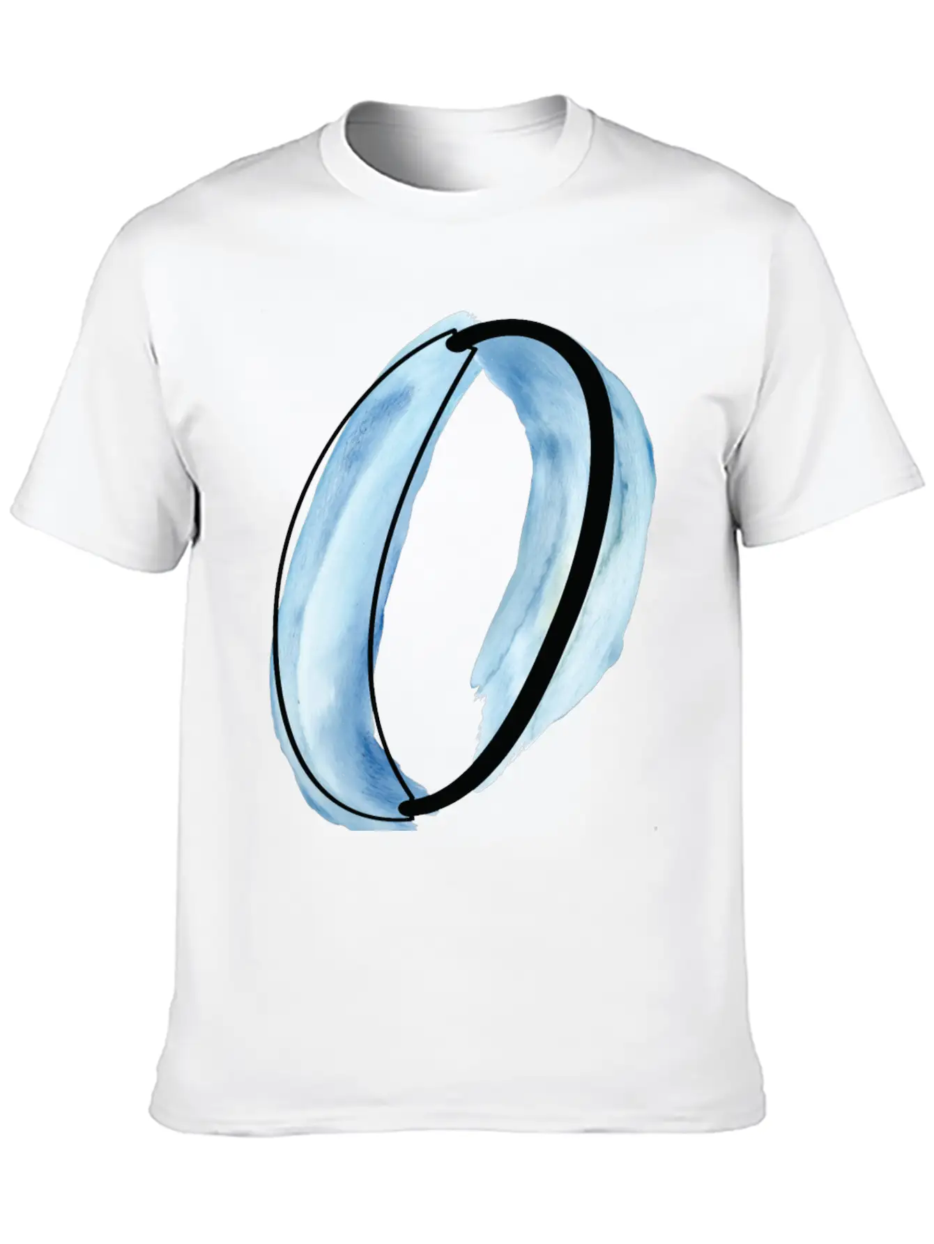 Watercolor O Unisex Casual T-Shirt – Clean Design For Daily Comfort