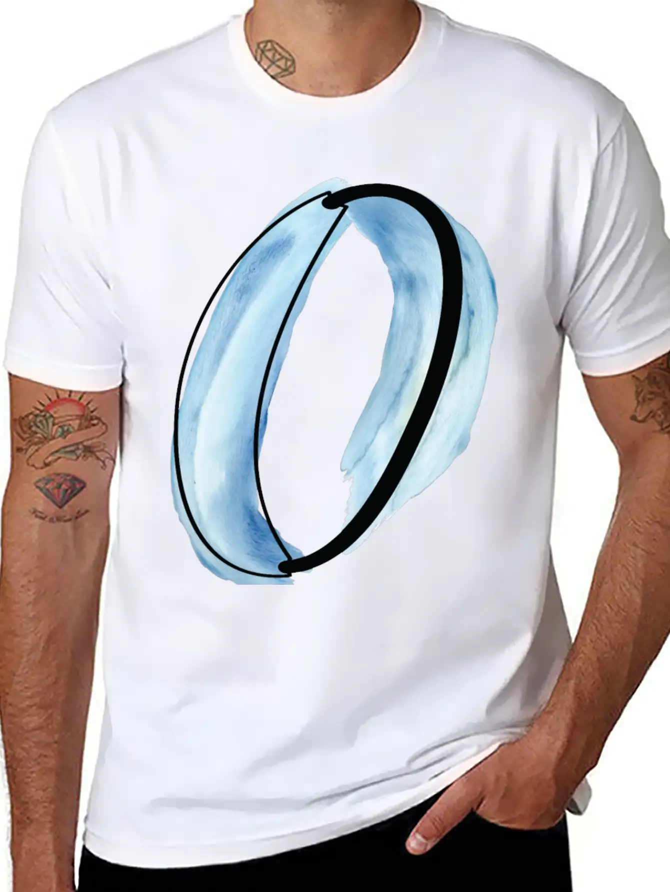 Watercolor O Unisex Casual T-Shirt – Clean Design For Daily Comfort