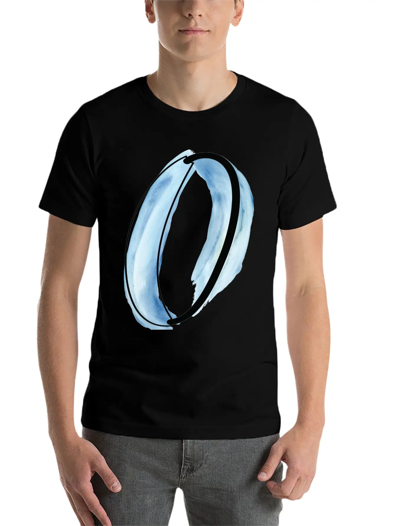 Watercolor O Unisex Casual T-Shirt – Clean Design For Daily Comfort