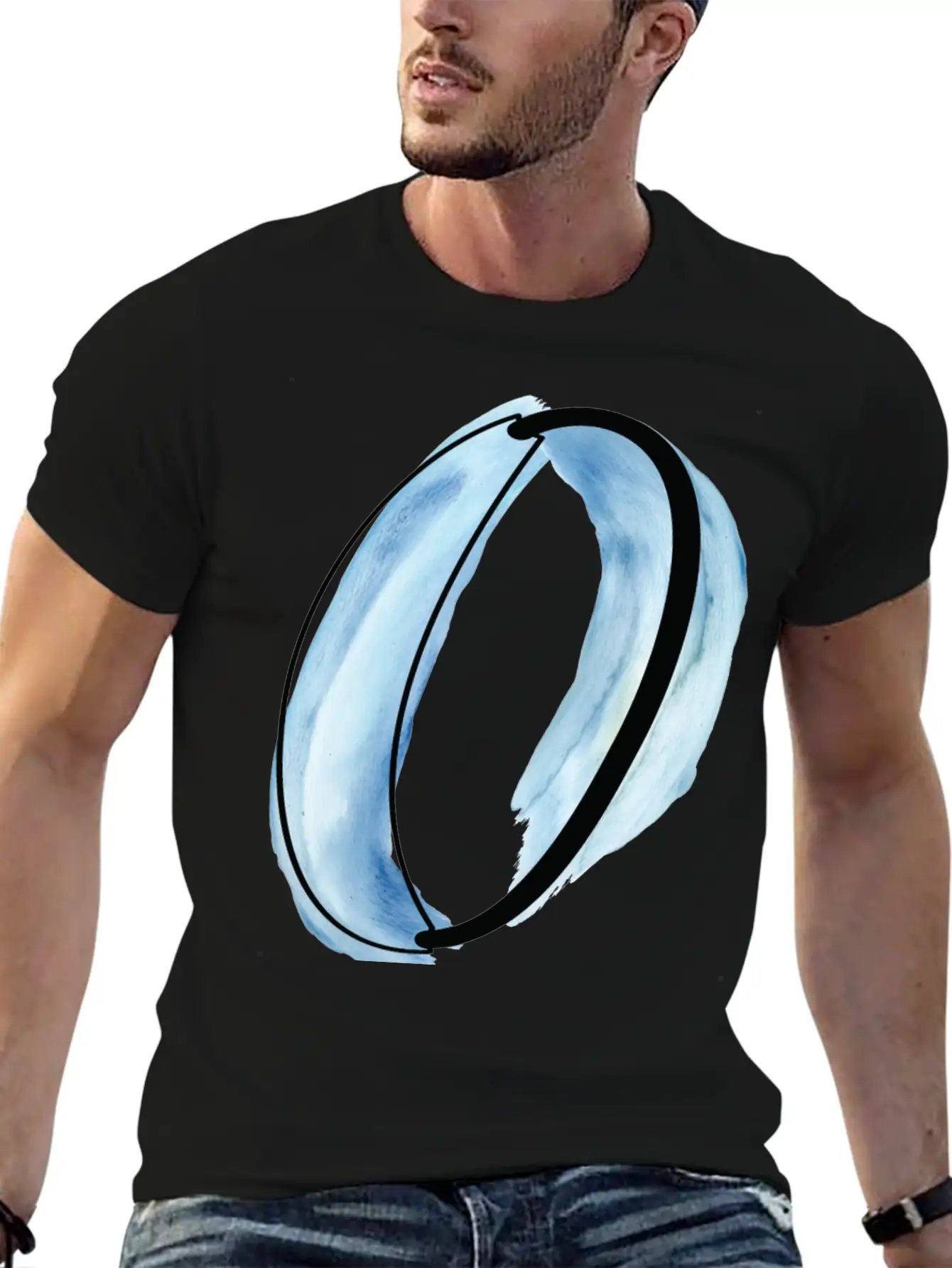Watercolor O Unisex Casual T-Shirt – Clean Design For Daily Comfort