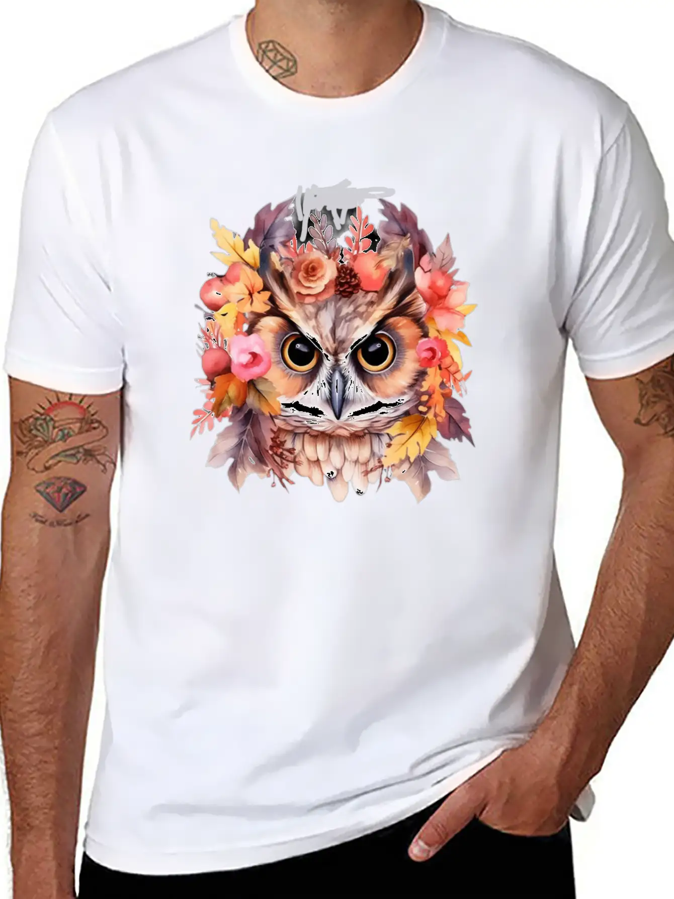 Watercolor Owl Sublimation PNG Owl Digital Soft Cotton Short Sleeve Tee – Unisex Wardrobe Staple