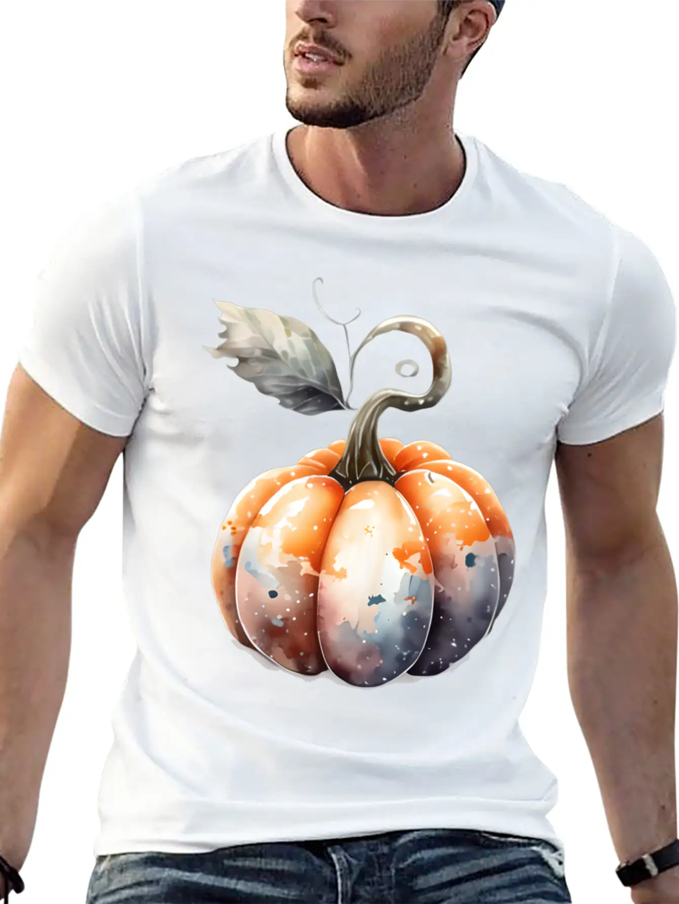 Watercolor Pumpkin Relaxed Everyday Tee – Lightweight And Durable Cotton
