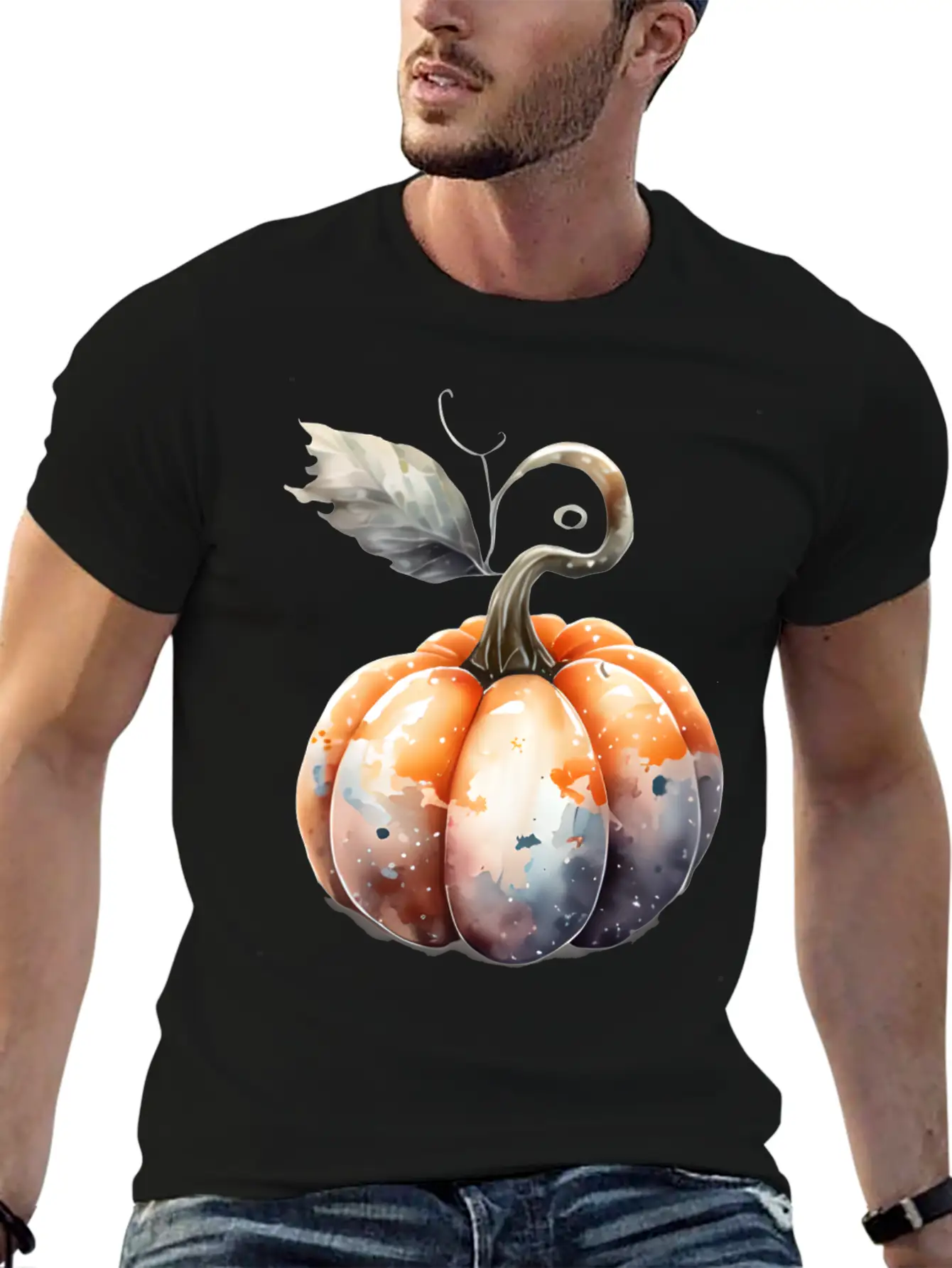 Watercolor Pumpkin Relaxed Everyday Tee – Lightweight And Durable Cotton