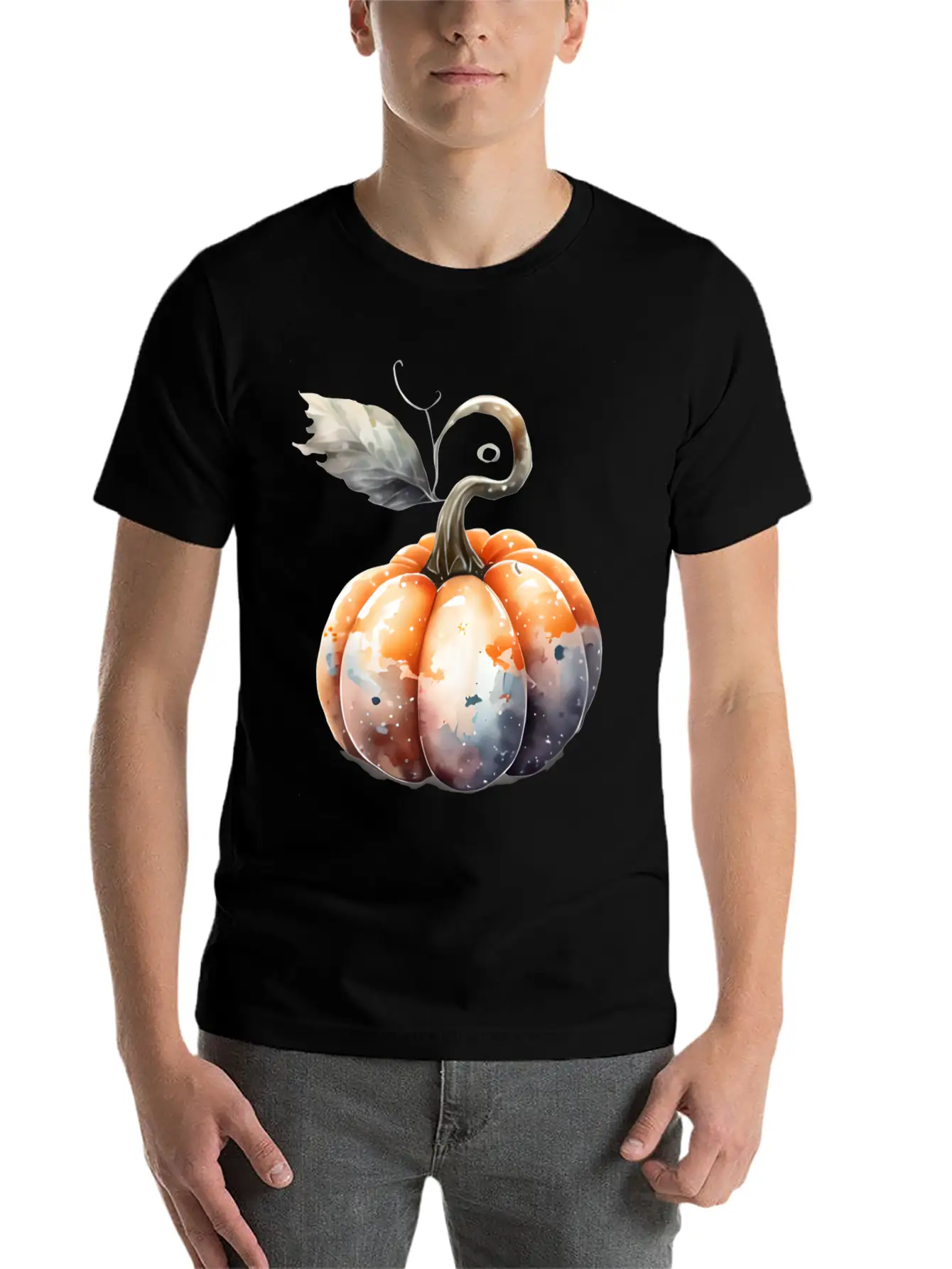 Watercolor Pumpkin Relaxed Everyday Tee – Lightweight And Durable Cotton
