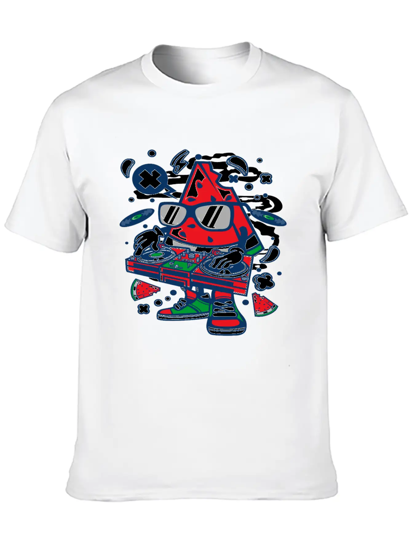 Watermelon Dj Classic Fit Graphic Tee For Daily Comfort – Unisex Cotton Shirt
