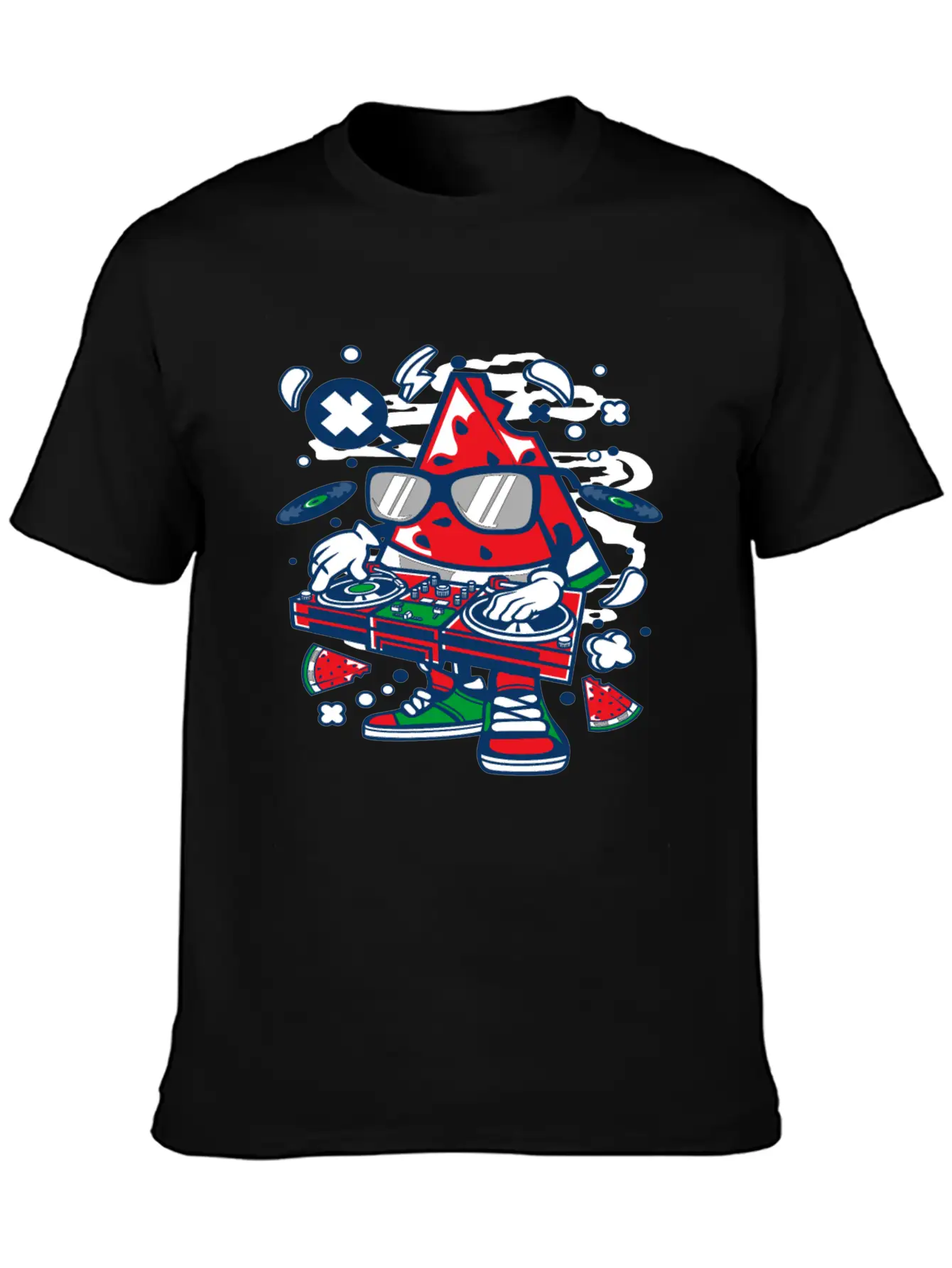 Watermelon Dj Classic Fit Graphic Tee For Daily Comfort – Unisex Cotton Shirt