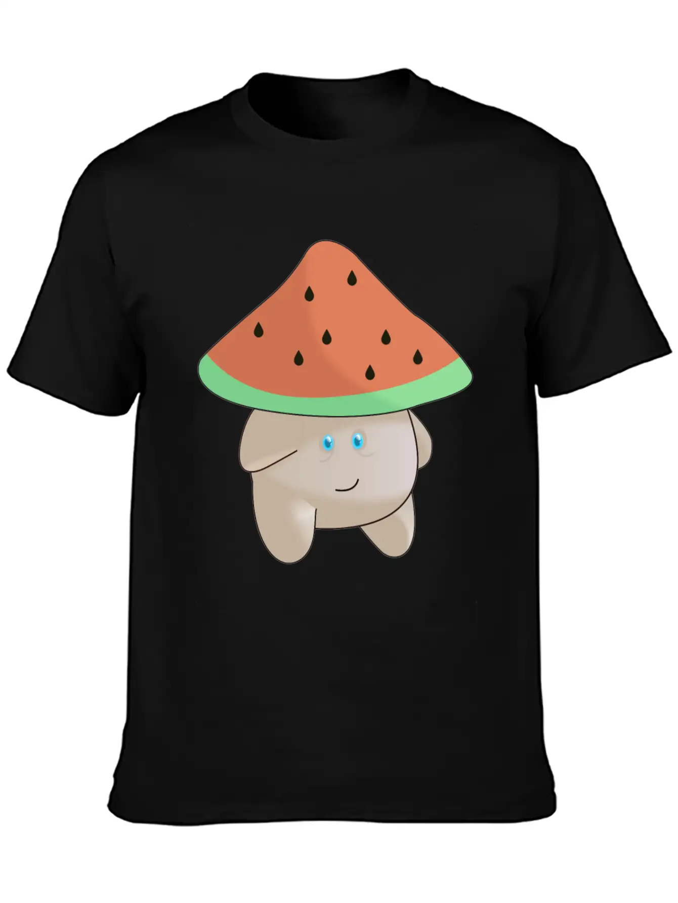 Watermelon Mushroom Essence Lightweight Cotton T-Shirt – Daily Comfort Graphic Shirt