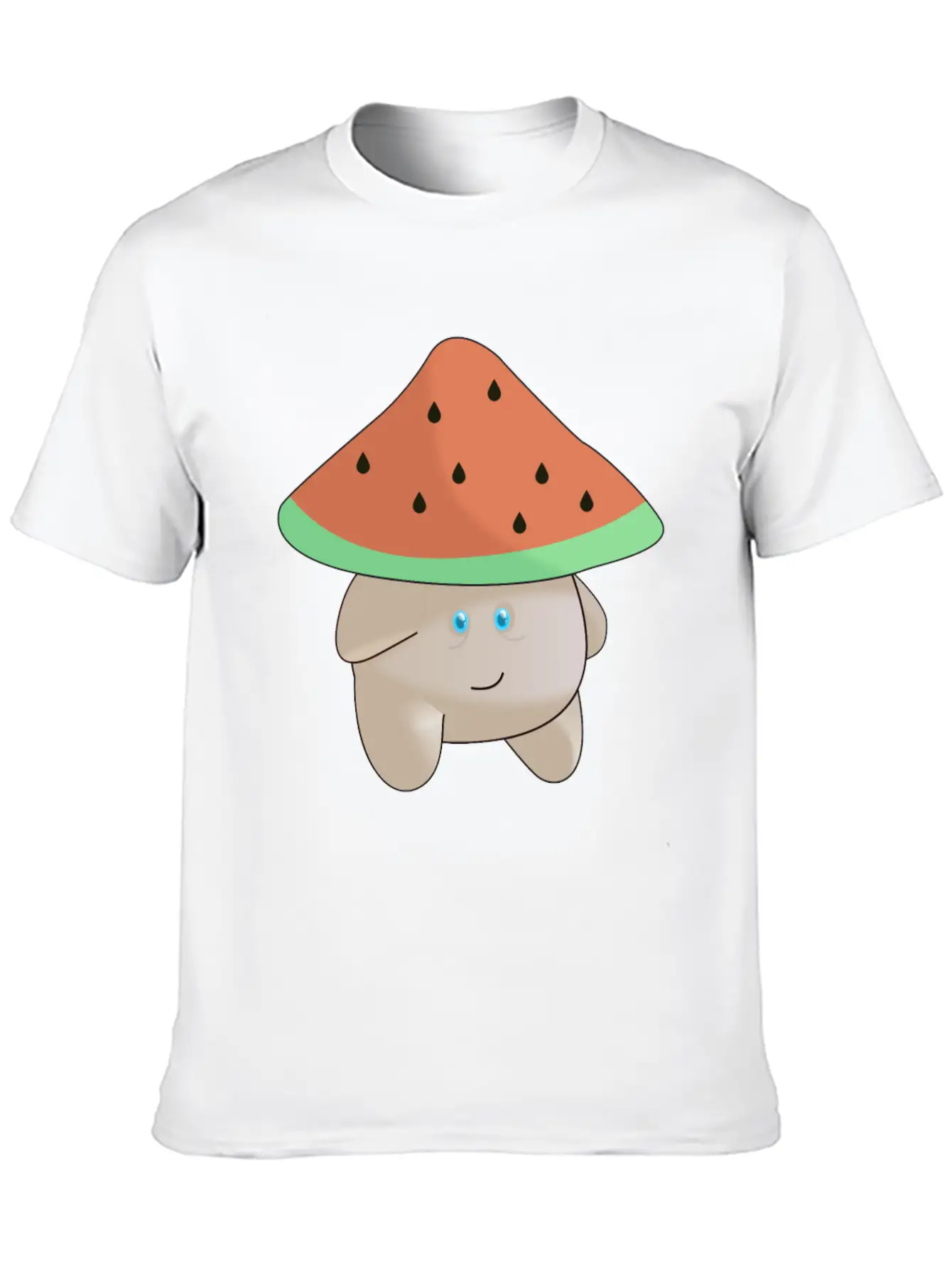 Watermelon Mushroom Essence Lightweight Cotton T-Shirt – Daily Comfort Graphic Shirt