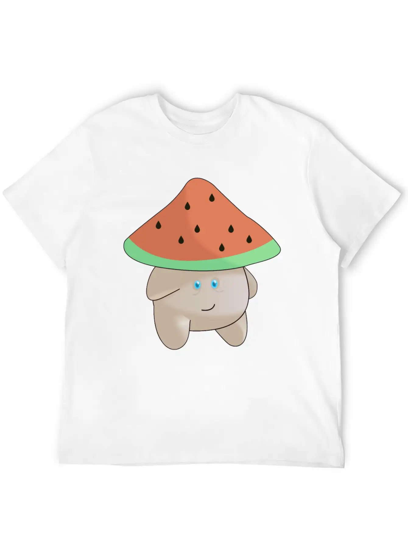 Watermelon Mushroom Essence Lightweight Cotton T-Shirt – Daily Comfort Graphic Shirt