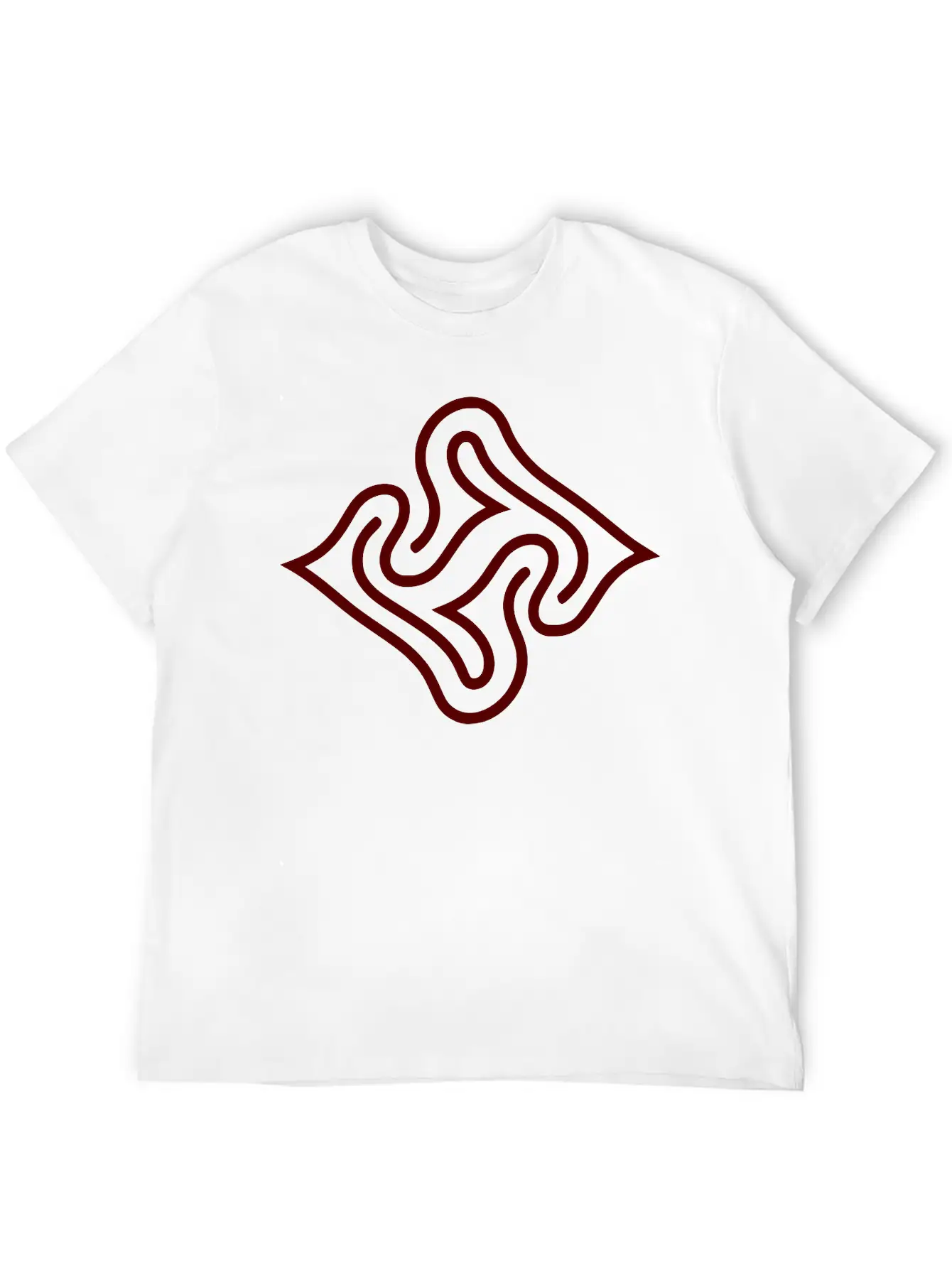 Wavy Line Maze Design Vector Essential Cotton Tee For Daily Outfits – Unisex Style