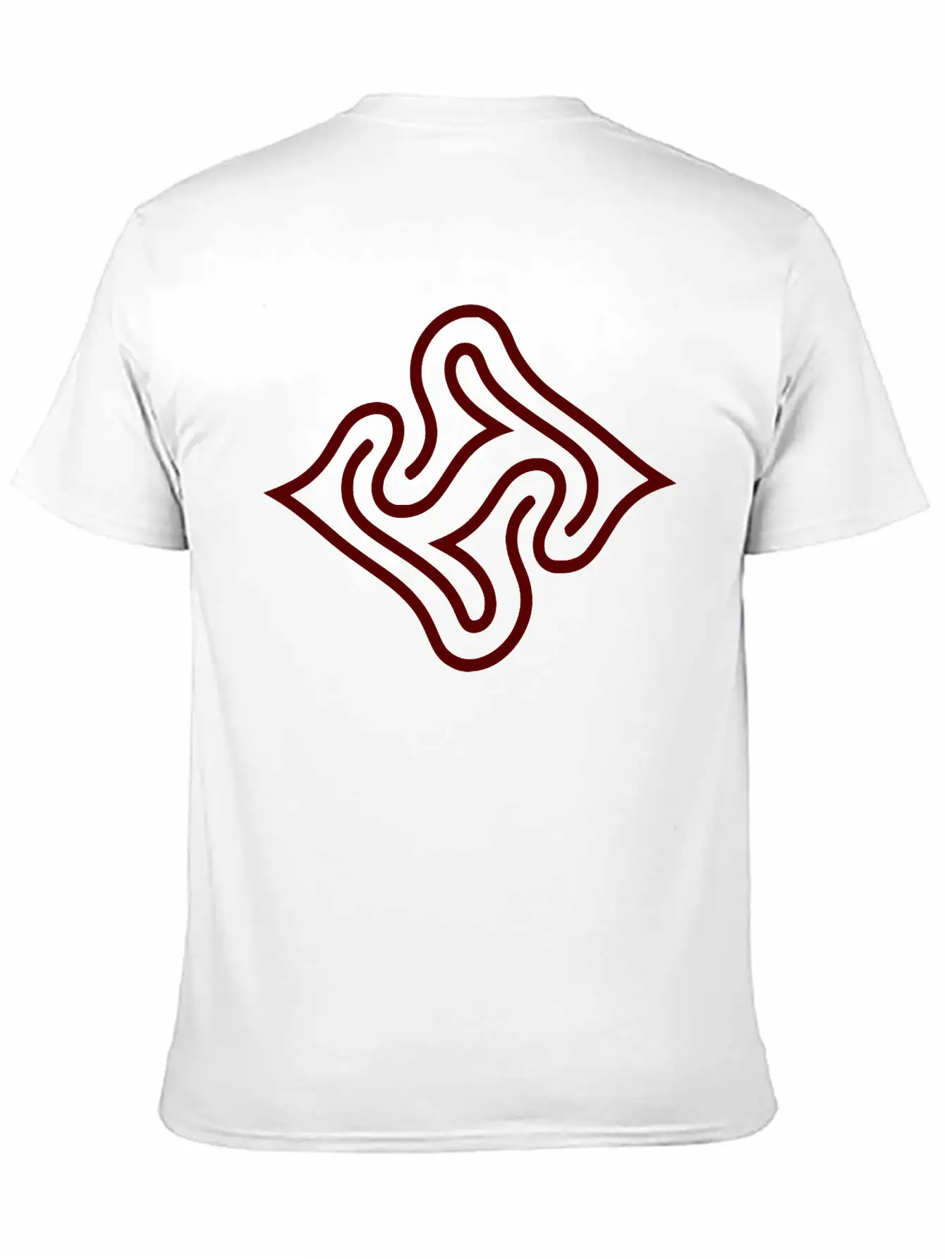 Wavy Line Maze Design Vector Essential Cotton Tee For Daily Outfits – Unisex Style