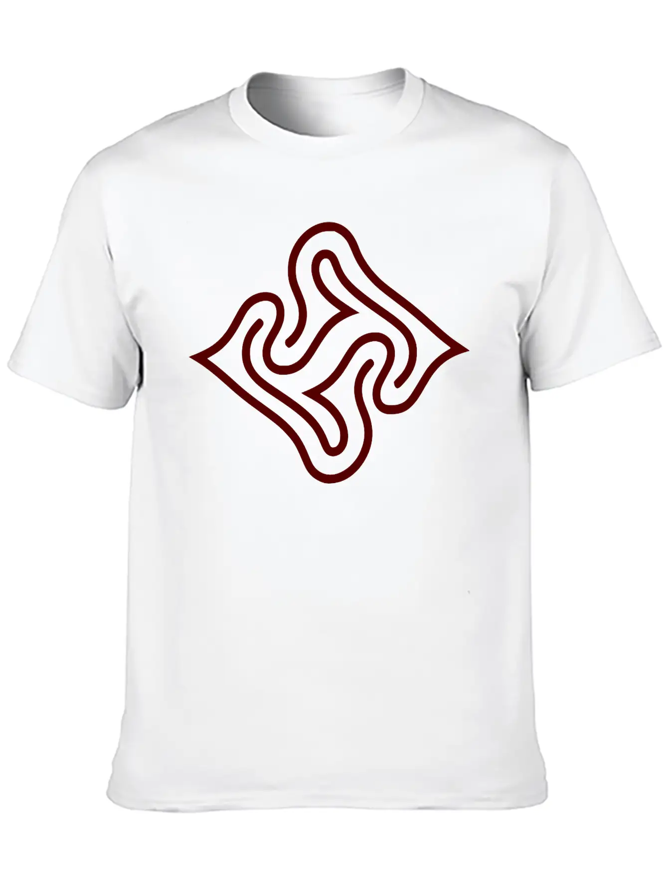 Wavy Line Maze Design Vector Essential Cotton Tee For Daily Outfits – Unisex Style