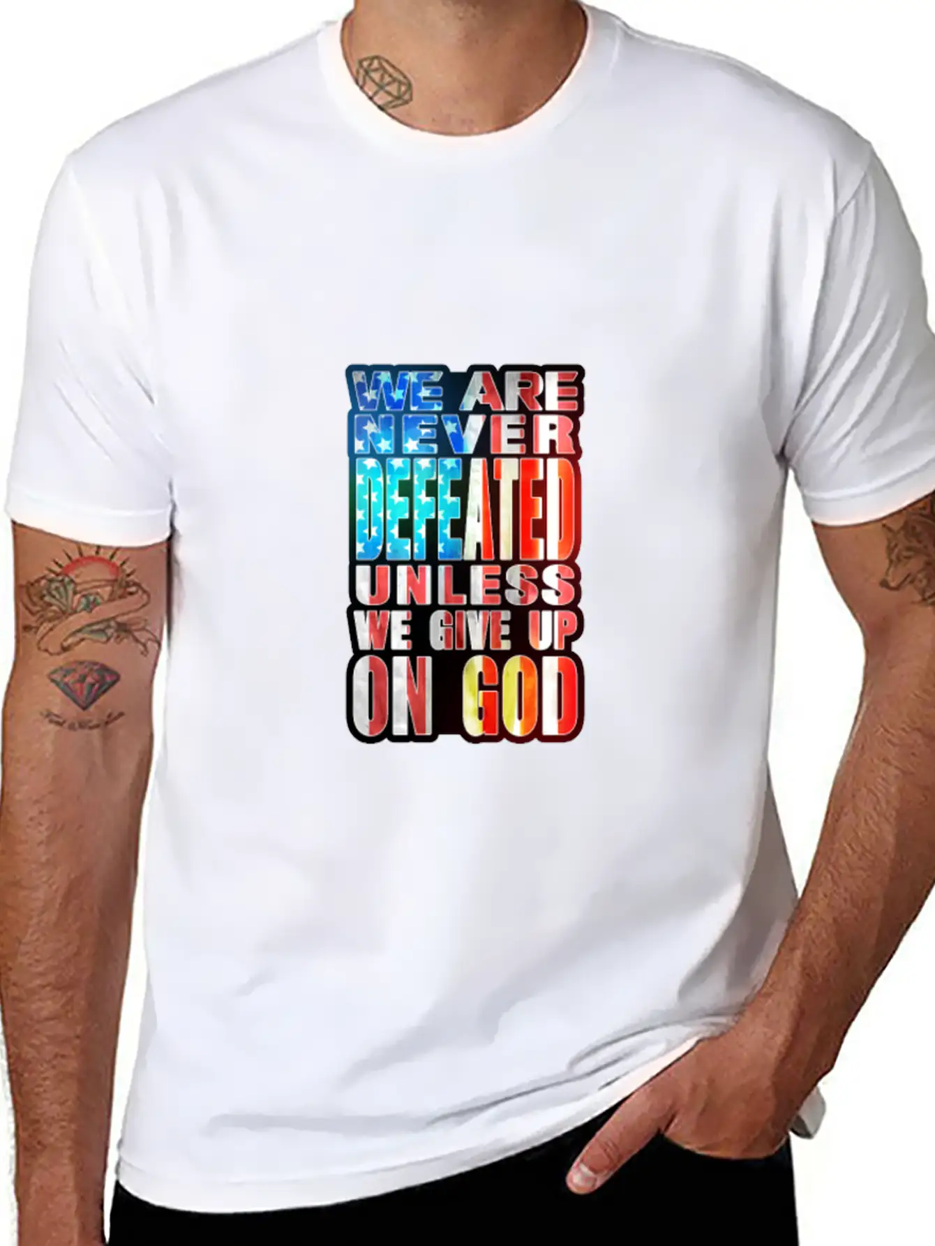 We Are Never Defeated ......... Relaxed Everyday Tee – Lightweight And Durable Cotton