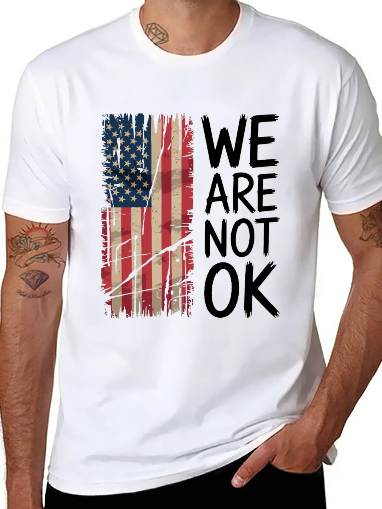 We Are Not OK" Statement Shirt Modern Fit Casual T-Shirt – Clean And Versatile Design