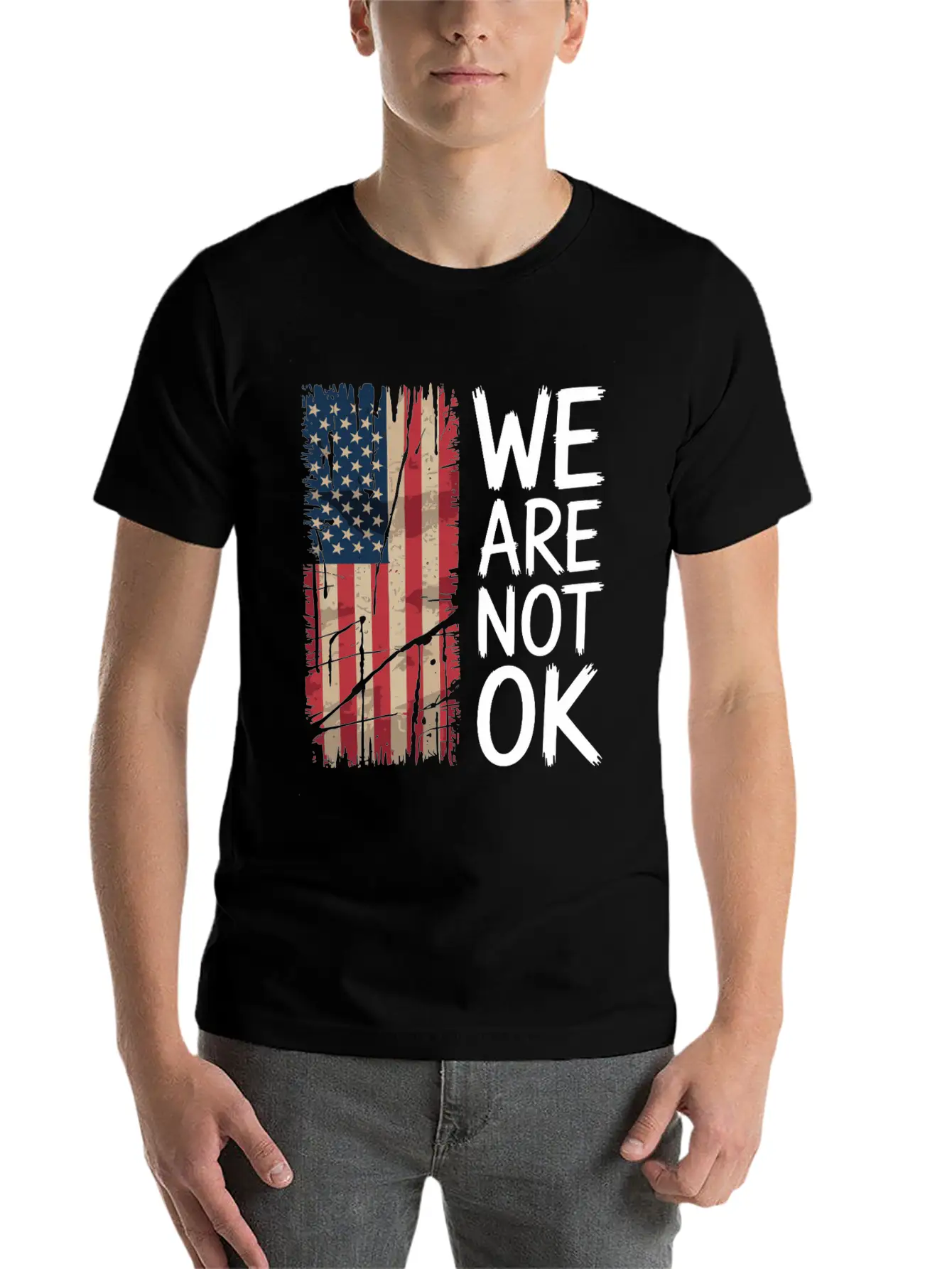 We Are Not OK" Statement Shirt Modern Fit Casual T-Shirt – Clean And Versatile Design