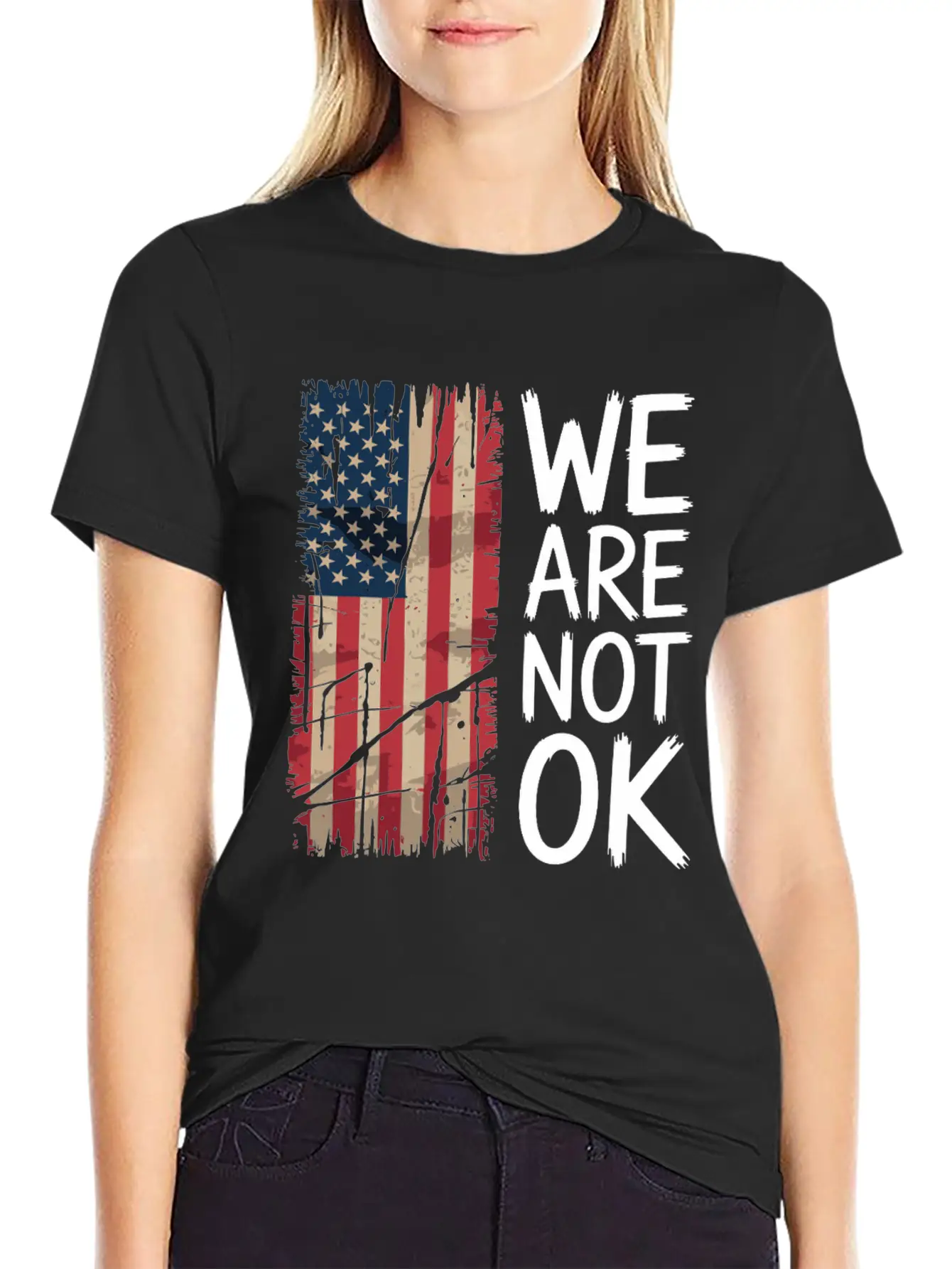 We Are Not OK" Statement Shirt Modern Fit Casual T-Shirt – Clean And Versatile Design
