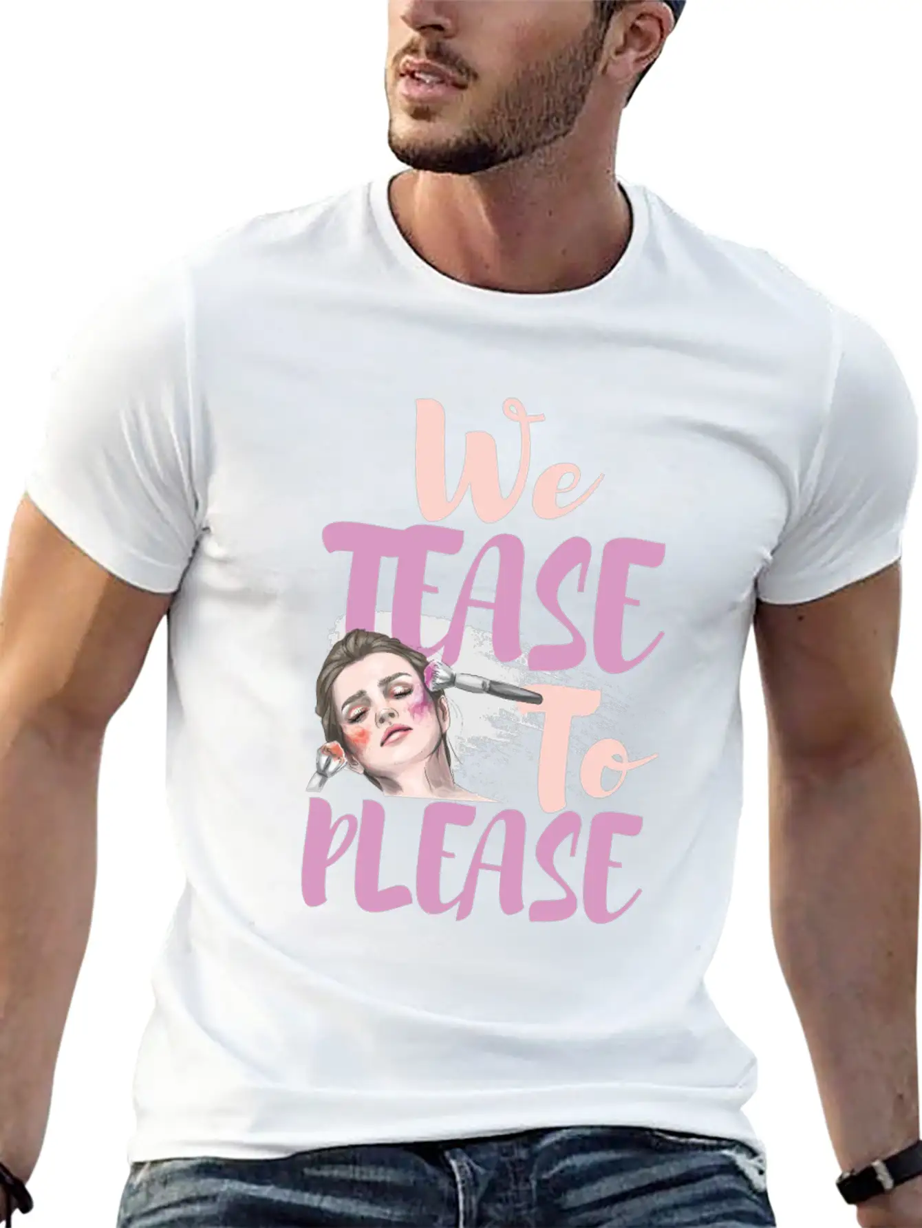 WE TEASE TO PLEASE Modern Fit Casual T-Shirt – Clean And Versatile Design