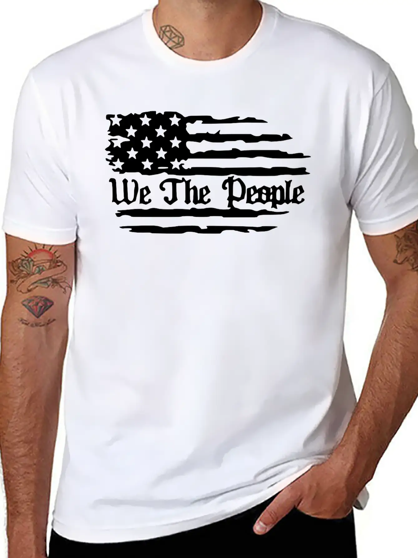 We The People American Flag Unisex Casual T-Shirt – Clean Design For Daily Comfort