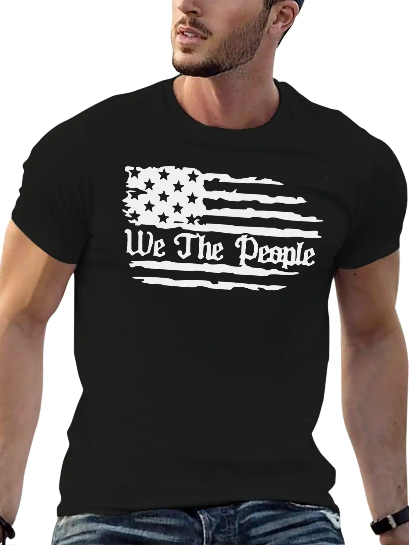 We The People American Flag Unisex Casual T-Shirt – Clean Design For Daily Comfort