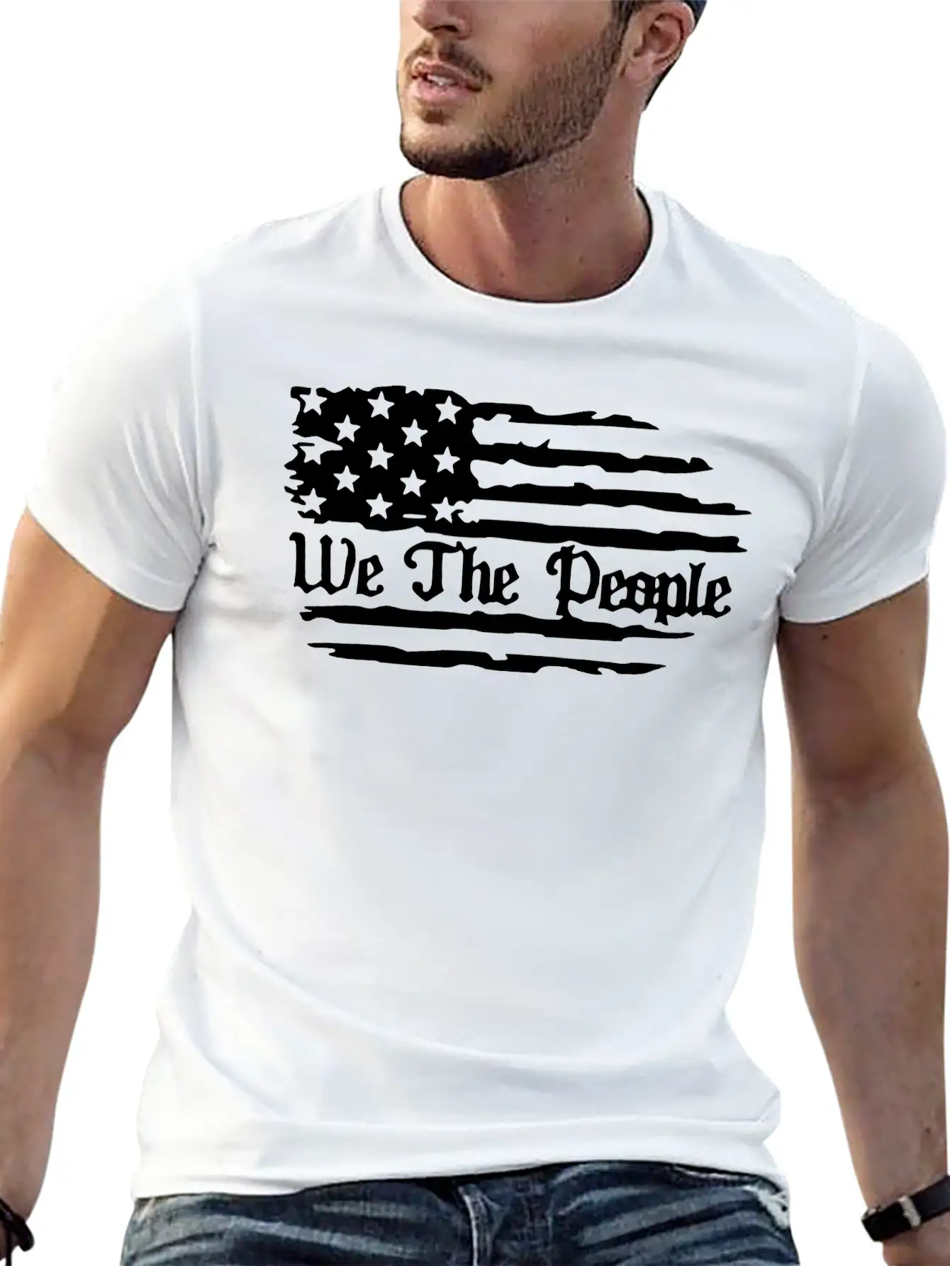 We The People American Flag Unisex Casual T-Shirt – Clean Design For Daily Comfort