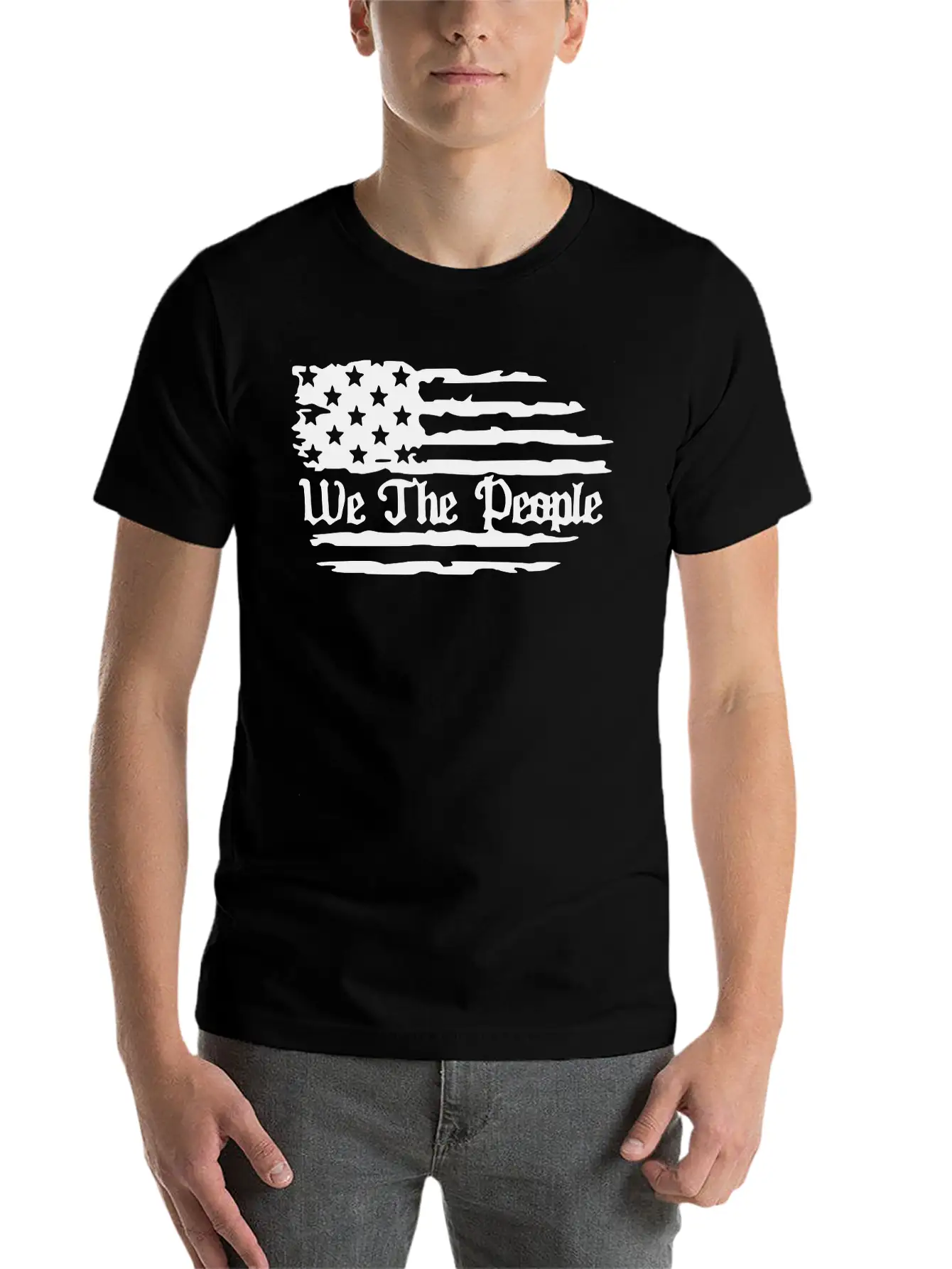 We The People American Flag Unisex Casual T-Shirt – Clean Design For Daily Comfort