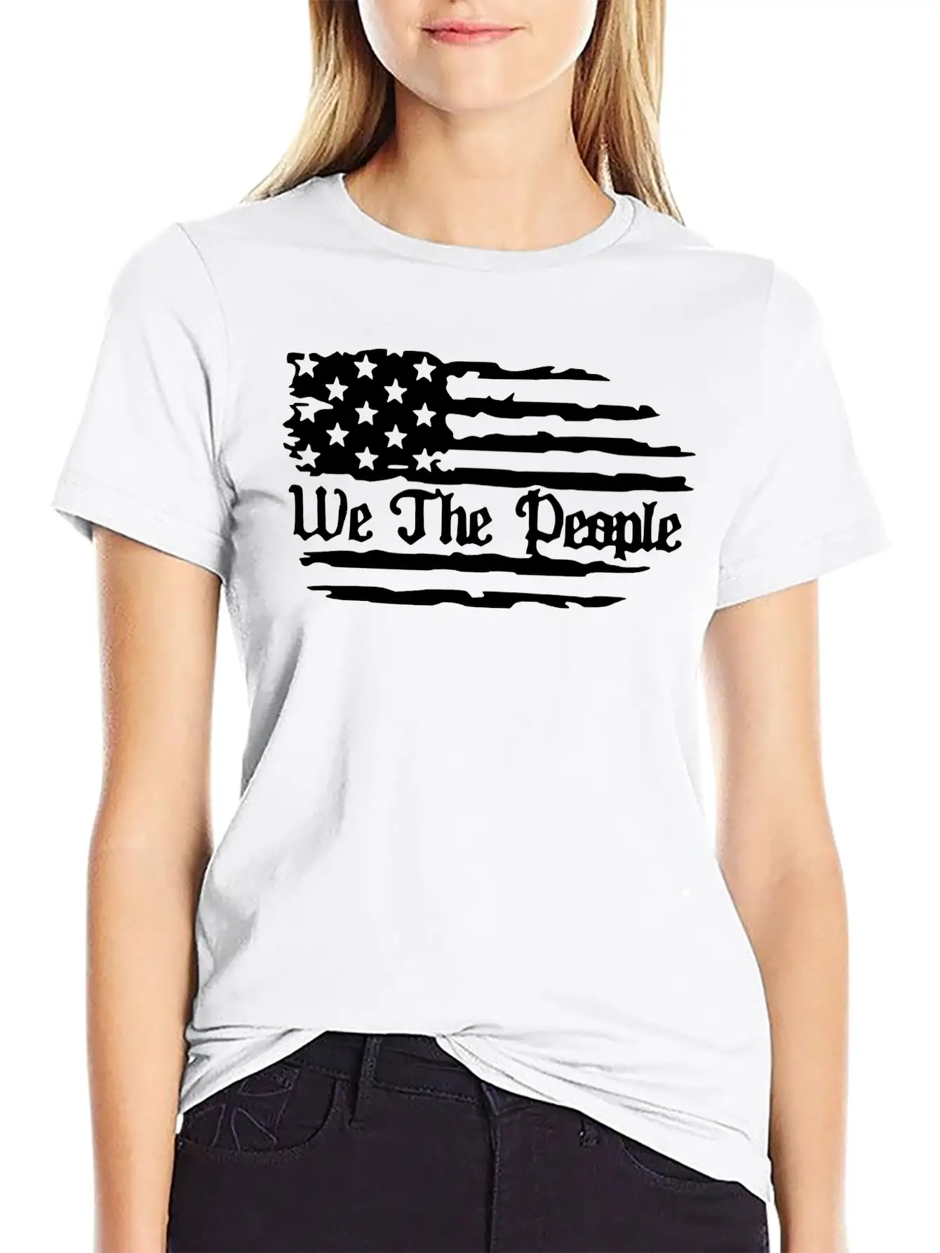 We The People American Flag Unisex Casual T-Shirt – Clean Design For Daily Comfort
