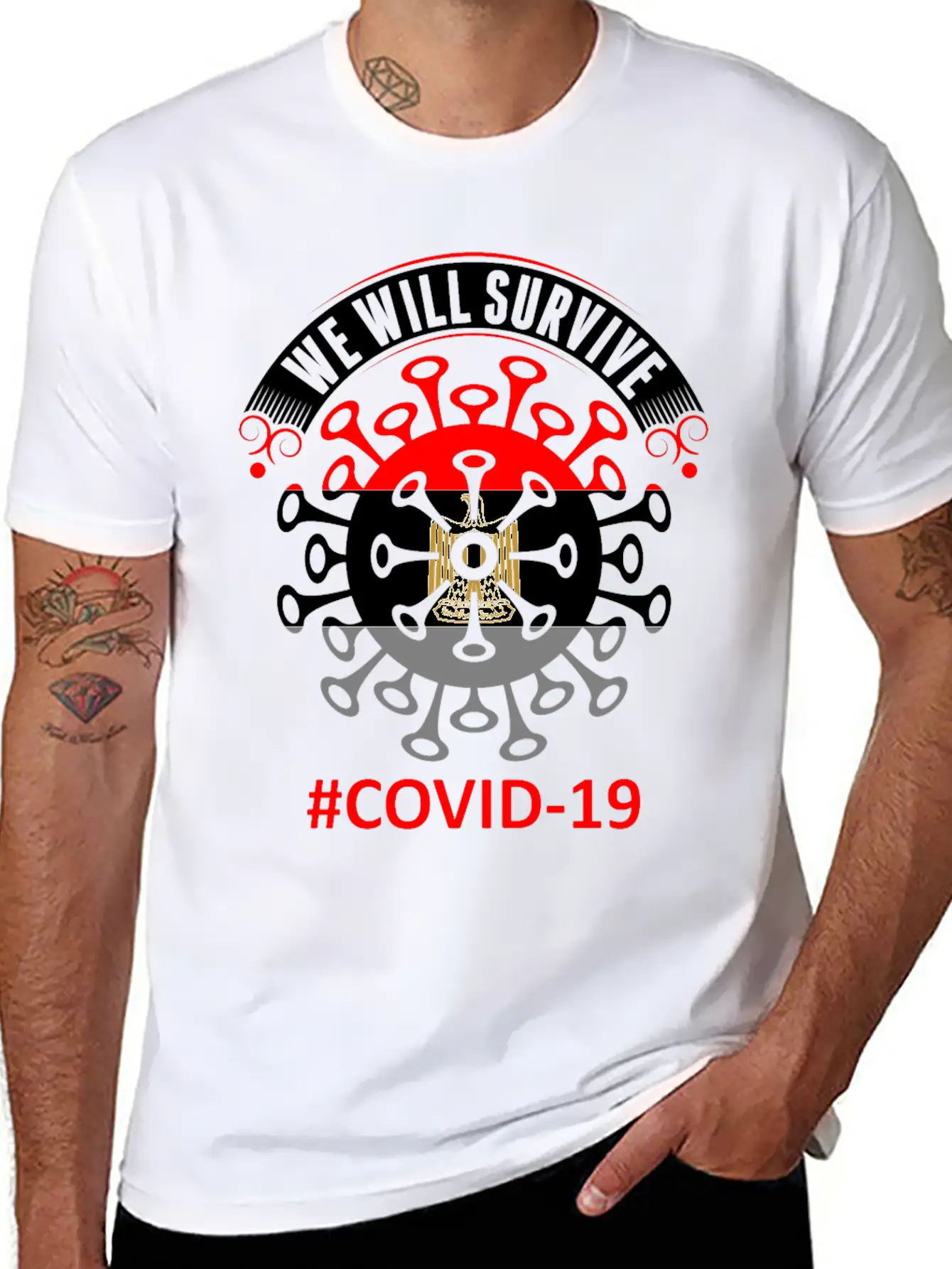 We Will Survive Covid 19 Egypt Tshirt Stylish Everyday T-Shirt – Unisex Basic Cotton Tee