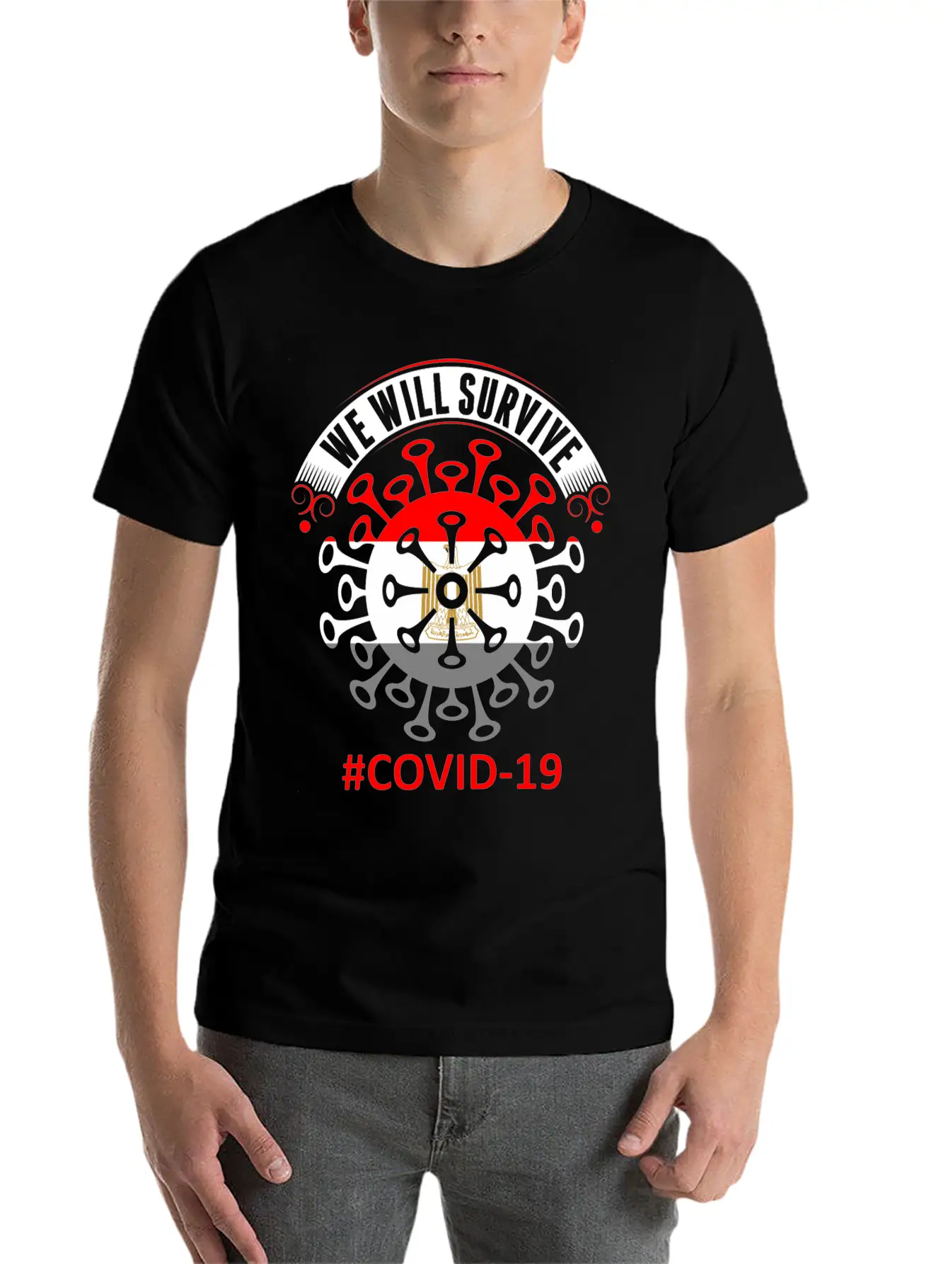 We Will Survive Covid 19 Egypt Tshirt Stylish Everyday T-Shirt – Unisex Basic Cotton Tee