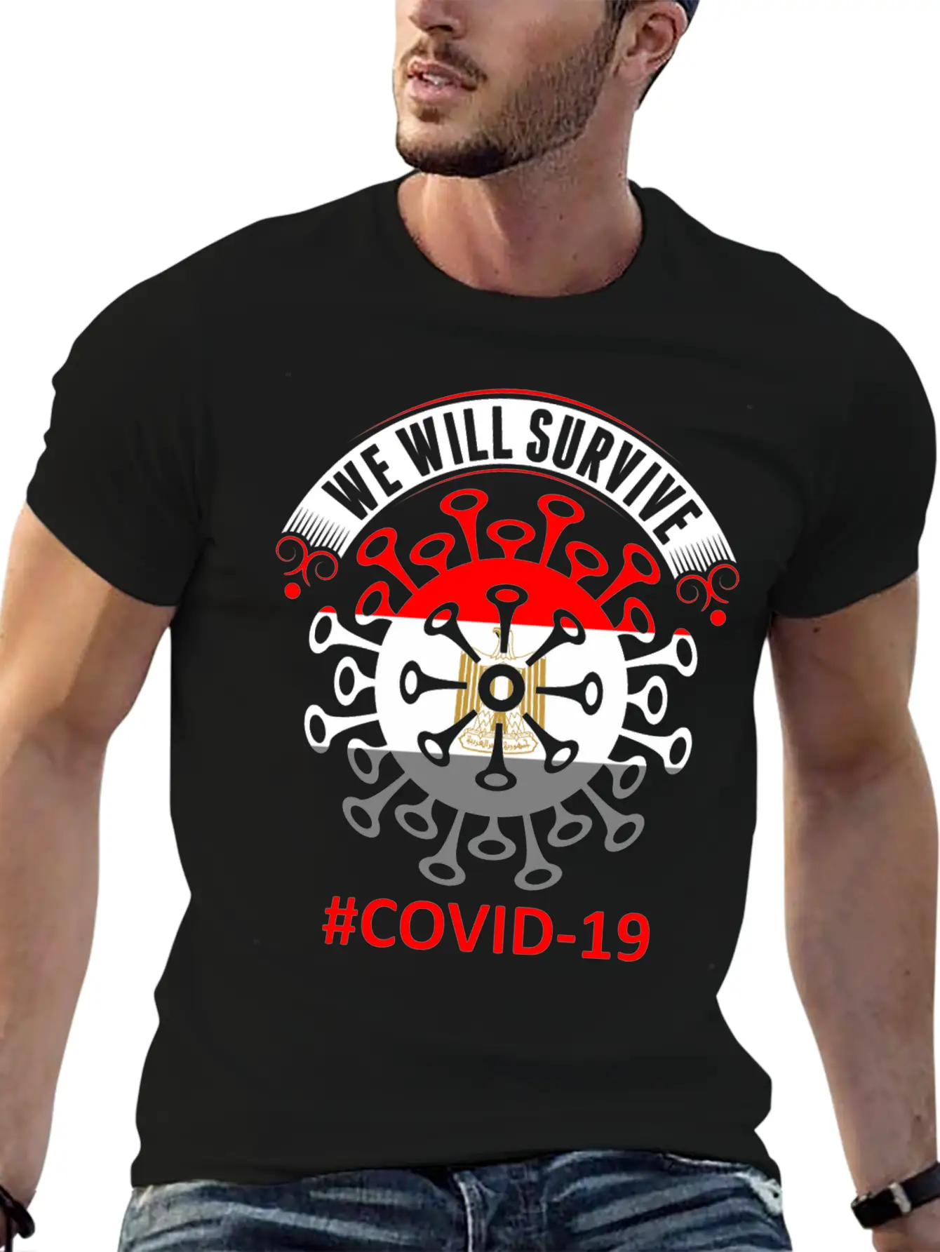 We Will Survive Covid 19 Egypt Tshirt Stylish Everyday T-Shirt – Unisex Basic Cotton Tee