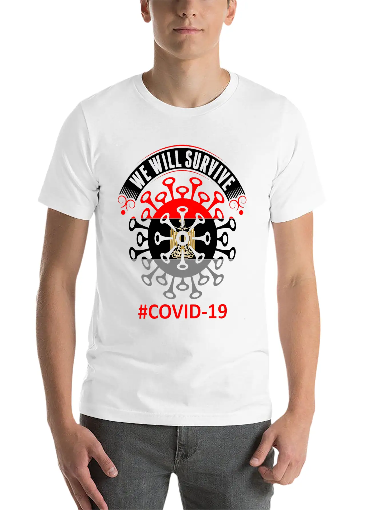 We Will Survive Covid 19 Egypt Tshirt Stylish Everyday T-Shirt – Unisex Basic Cotton Tee