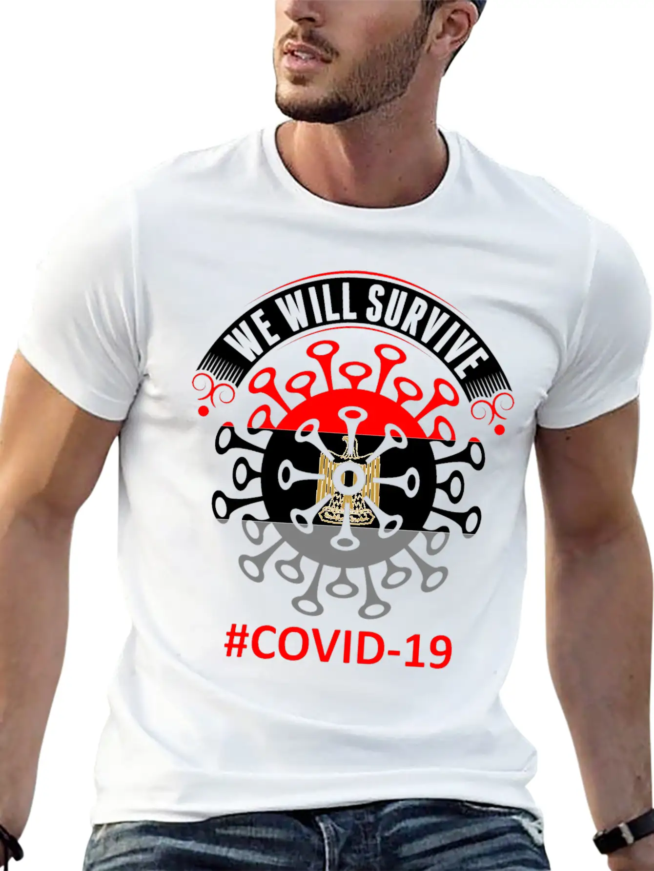 We Will Survive Covid 19 Egypt Tshirt Stylish Everyday T-Shirt – Unisex Basic Cotton Tee