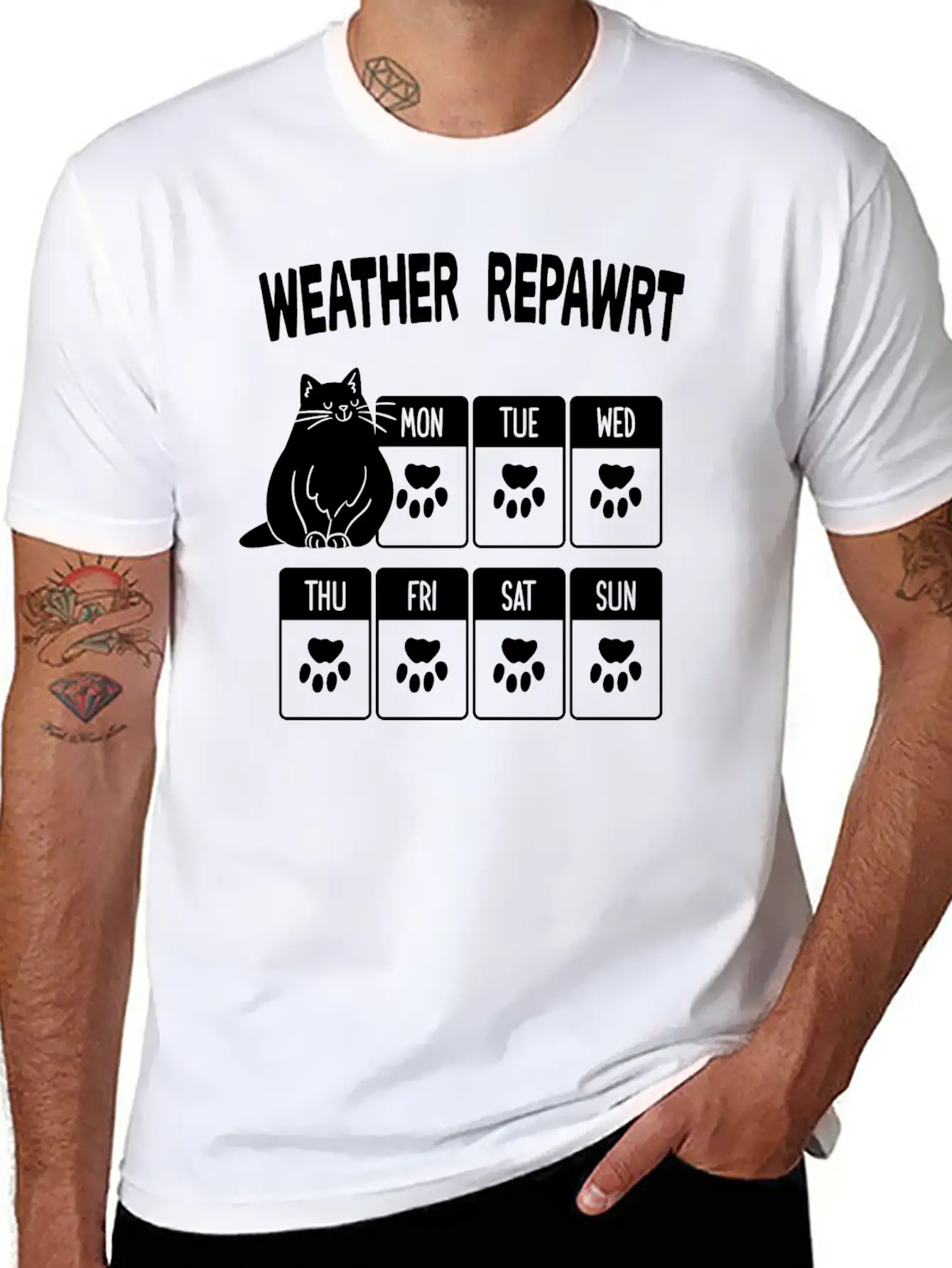 Weather Repawrt Weather Forecast Cat Paw Gift Idea Unisex Casual T-Shirt – Clean Design For Daily Comfort
