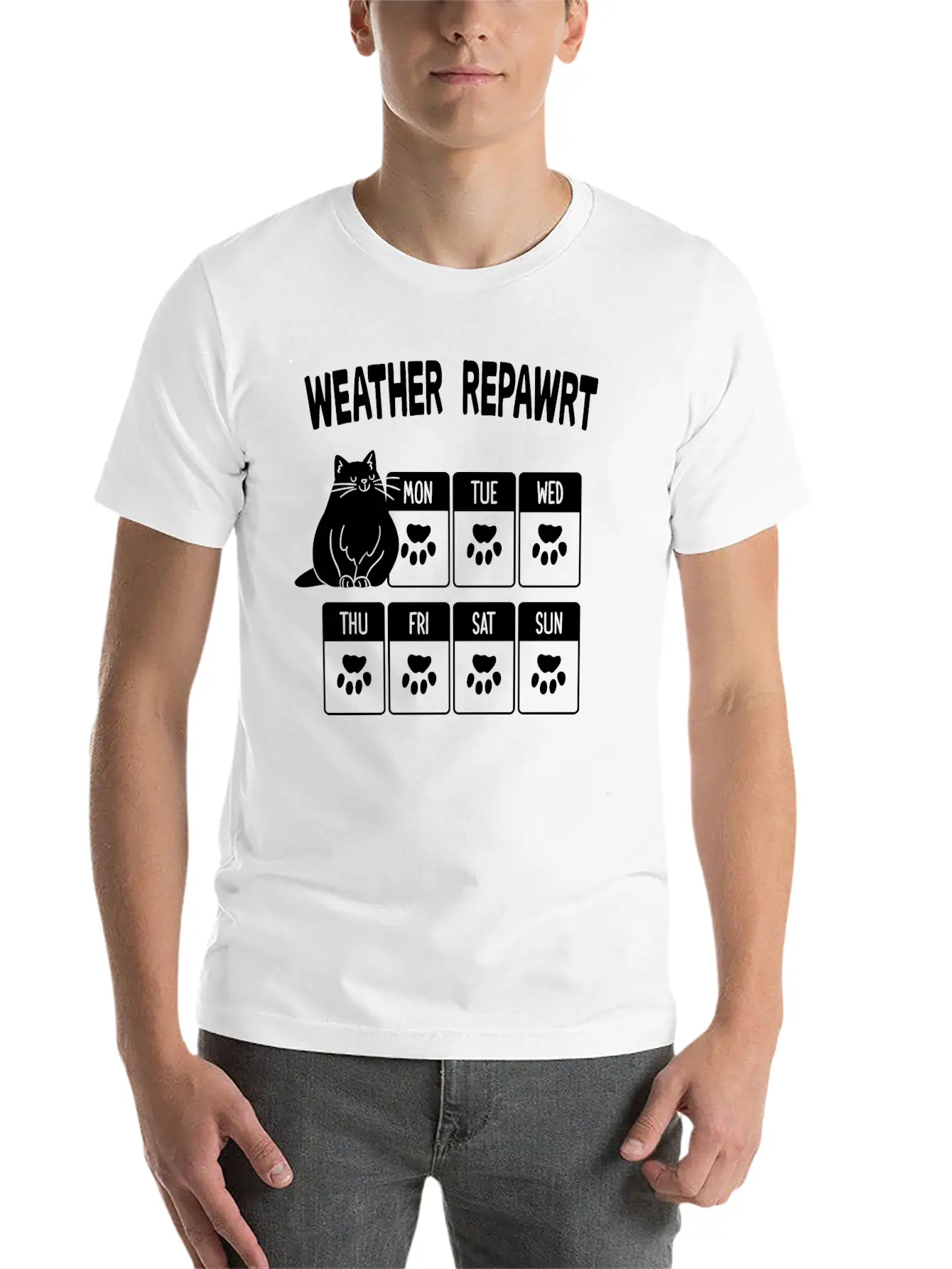 Weather Repawrt Weather Forecast Cat Paw Gift Idea Unisex Casual T-Shirt – Clean Design For Daily Comfort