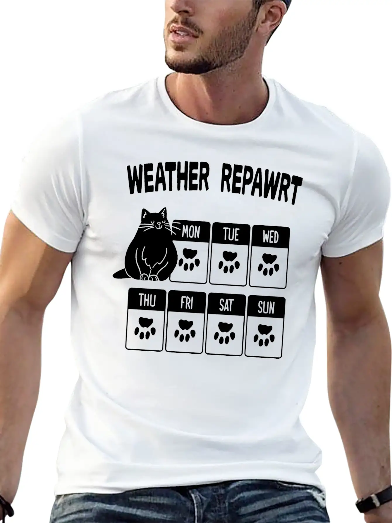 Weather Repawrt Weather Forecast Cat Paw Gift Idea Unisex Casual T-Shirt – Clean Design For Daily Comfort