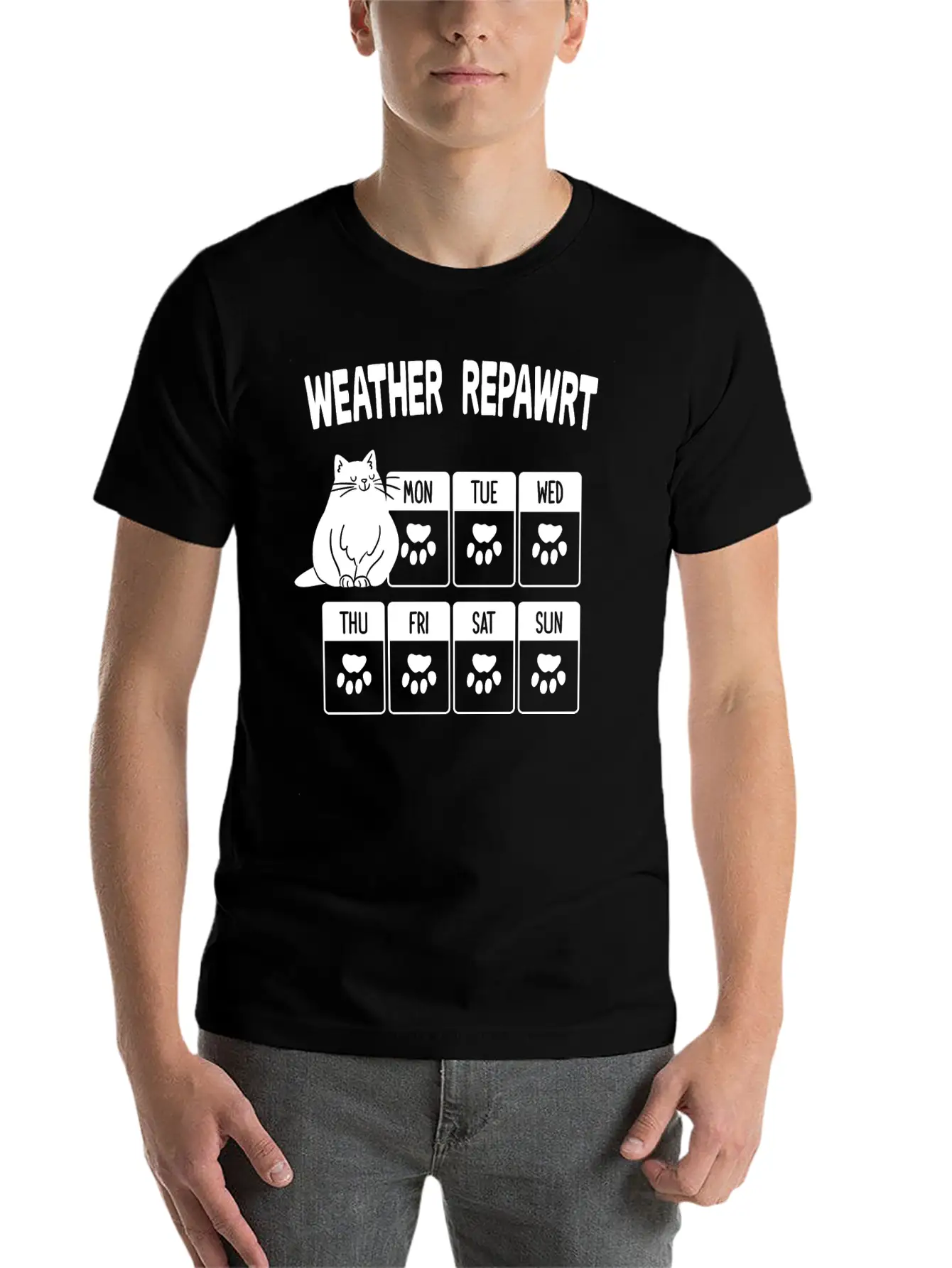 Weather Repawrt Weather Forecast Cat Paw Gift Idea Unisex Casual T-Shirt – Clean Design For Daily Comfort