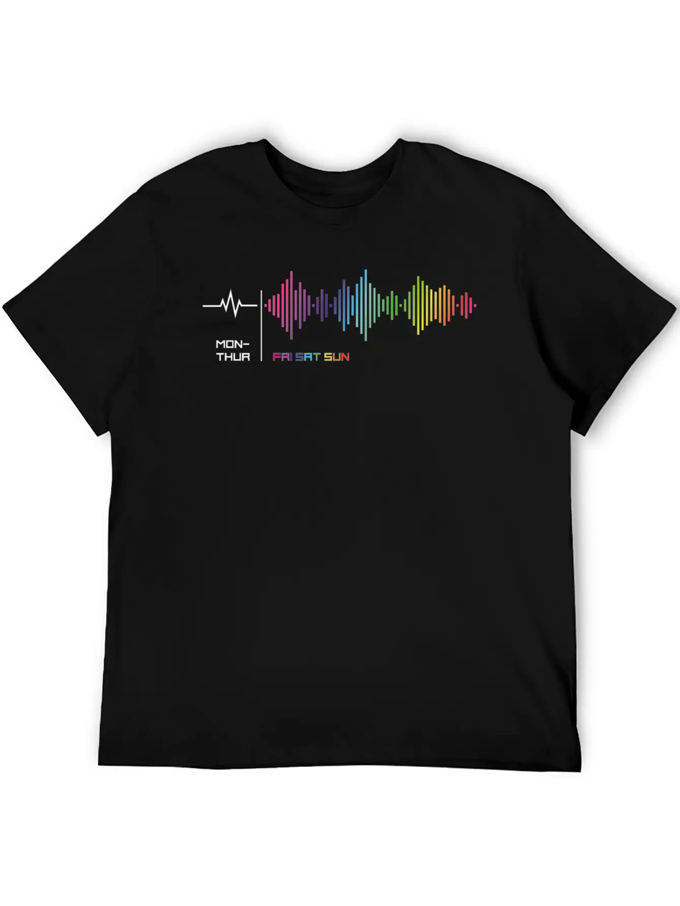 Weekdays - Weekend Frequency Rainbow Party Lightweight Cotton T-Shirt – Daily Comfort Graphic Shirt
