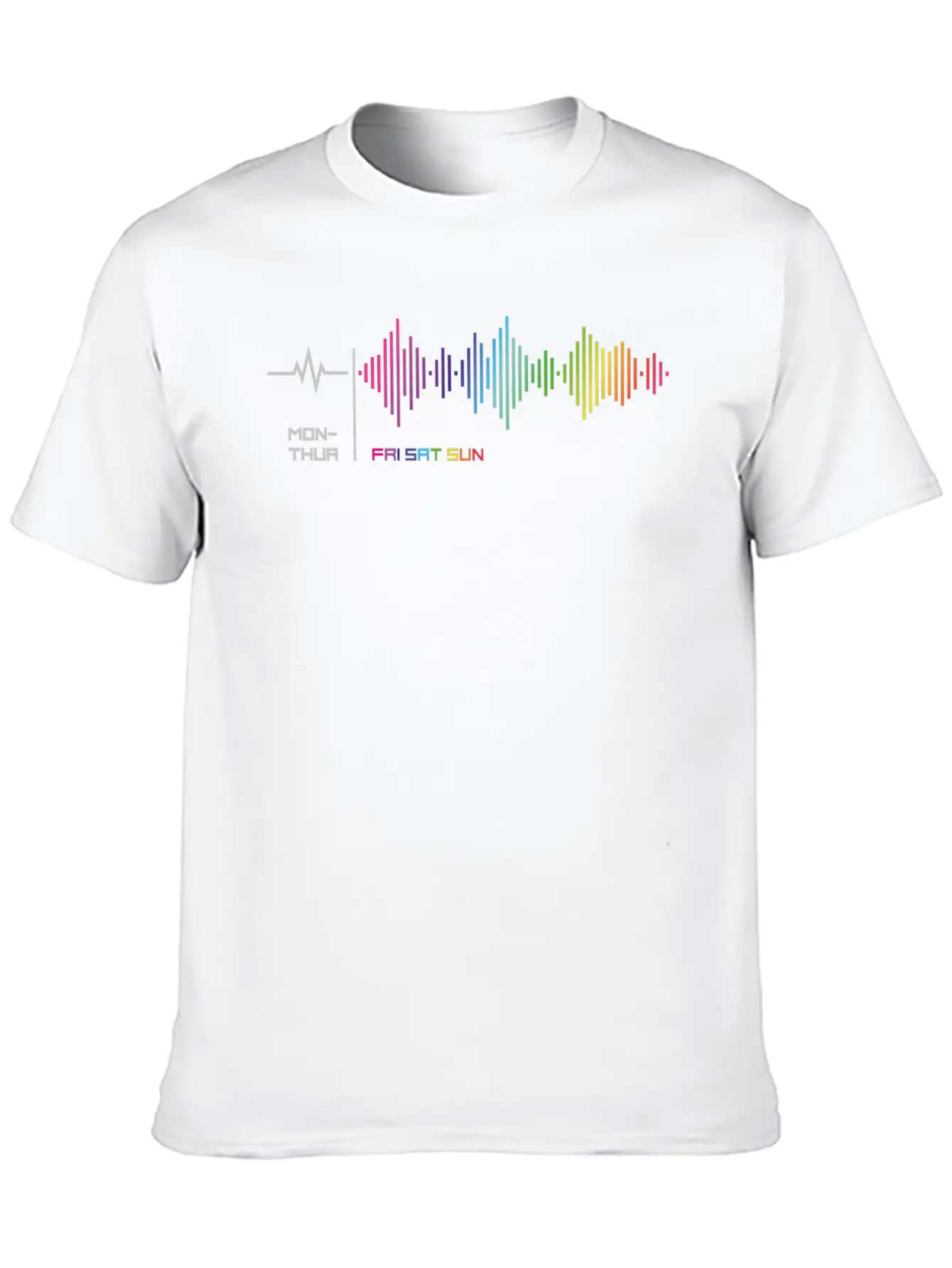 Weekdays - Weekend Frequency Rainbow Party Lightweight Cotton T-Shirt – Daily Comfort Graphic Shirt