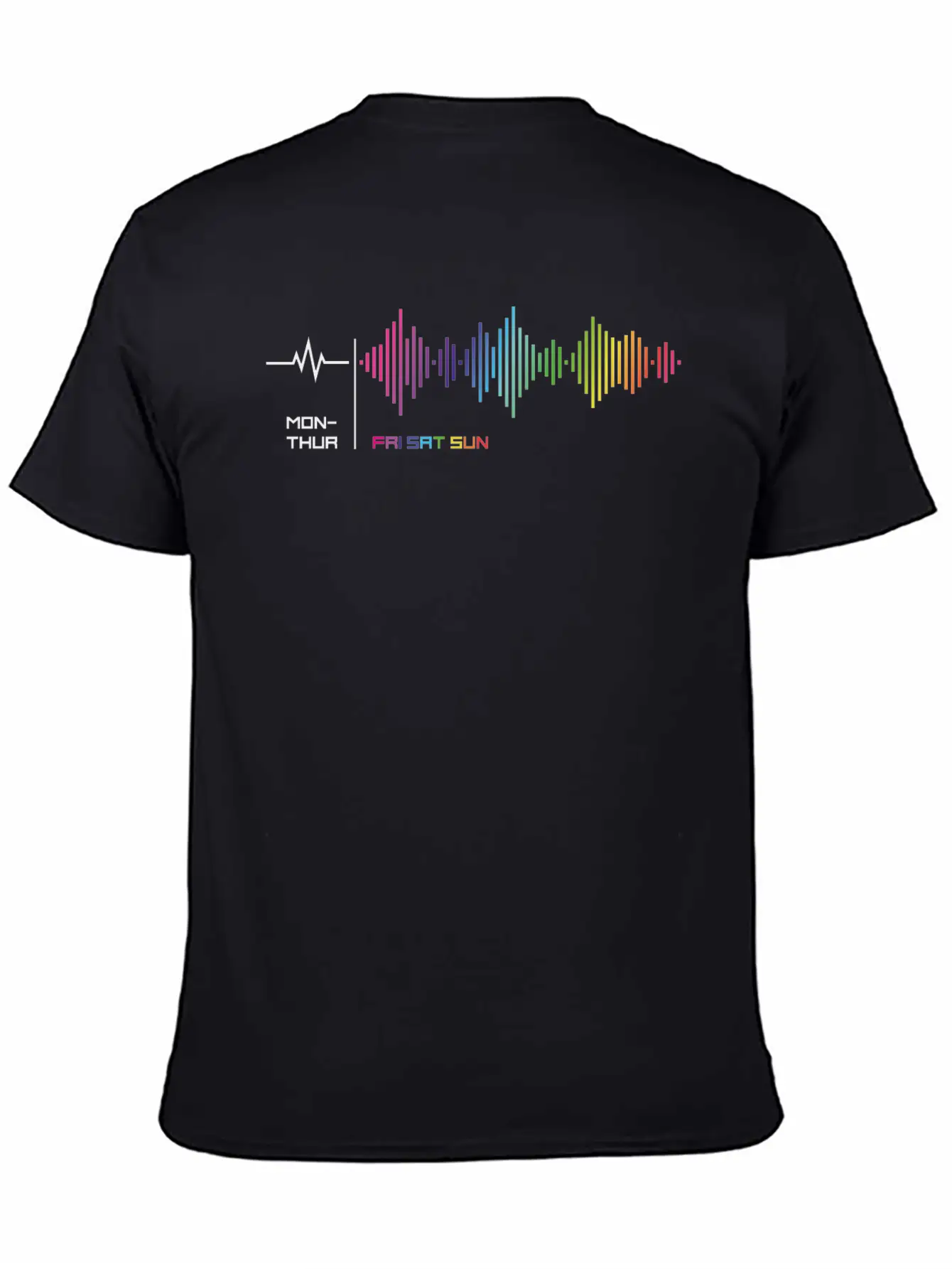 Weekdays - Weekend Frequency Rainbow Party Lightweight Cotton T-Shirt – Daily Comfort Graphic Shirt