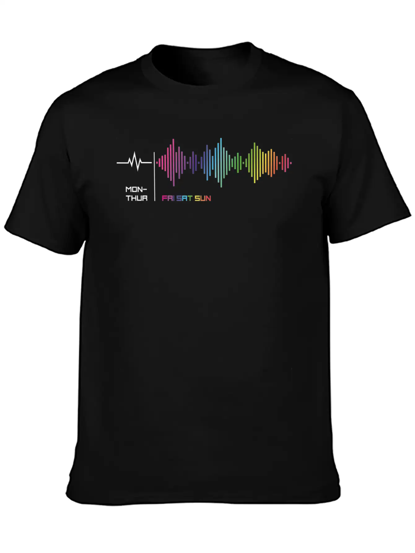 Weekdays - Weekend Frequency Rainbow Party Lightweight Cotton T-Shirt – Daily Comfort Graphic Shirt